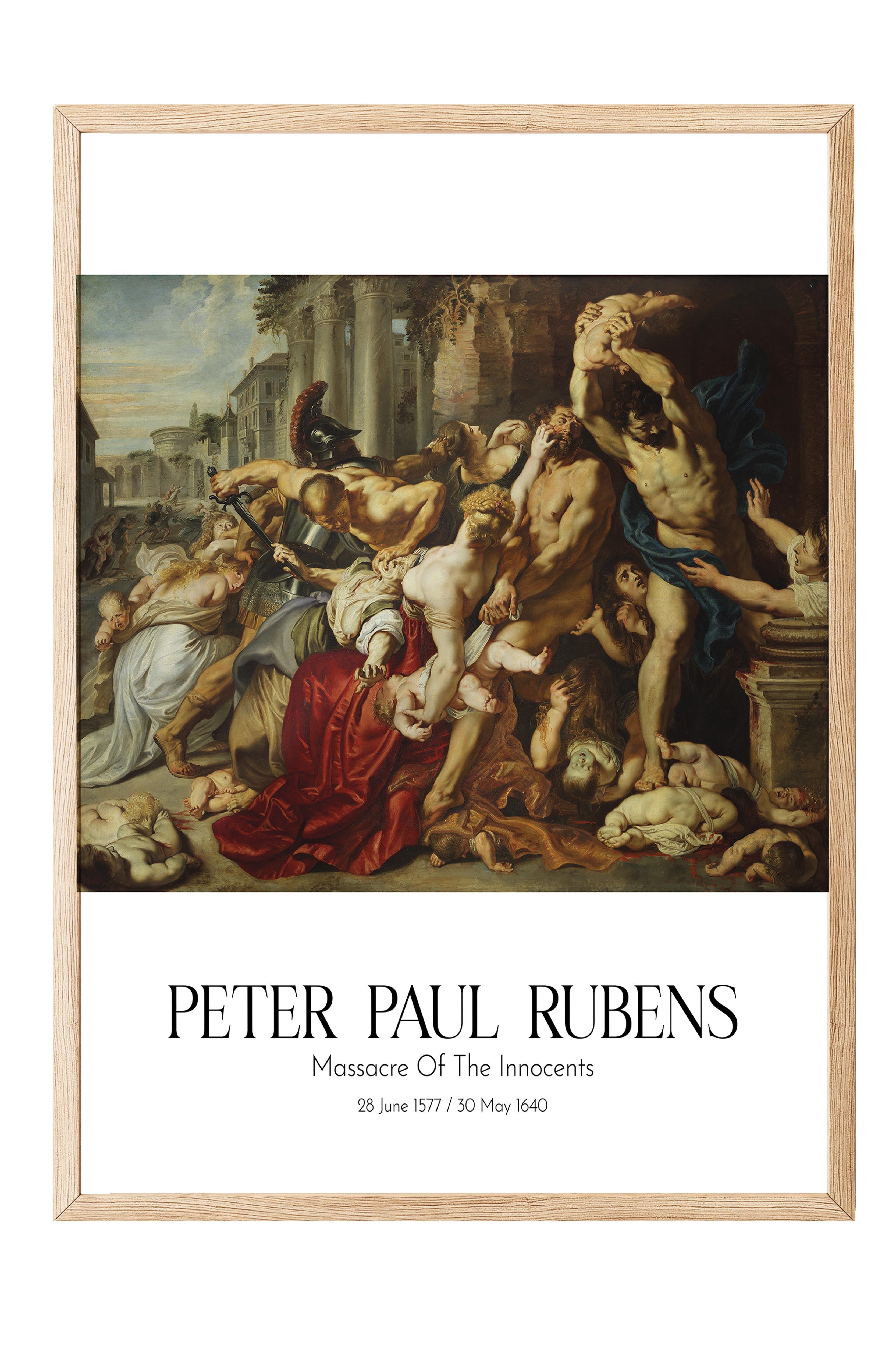 Peter Paul Rubens - Massacre Of The Innocents, Ahşap Çerçeveli Tablo, Sanat Serisi NO:112322
