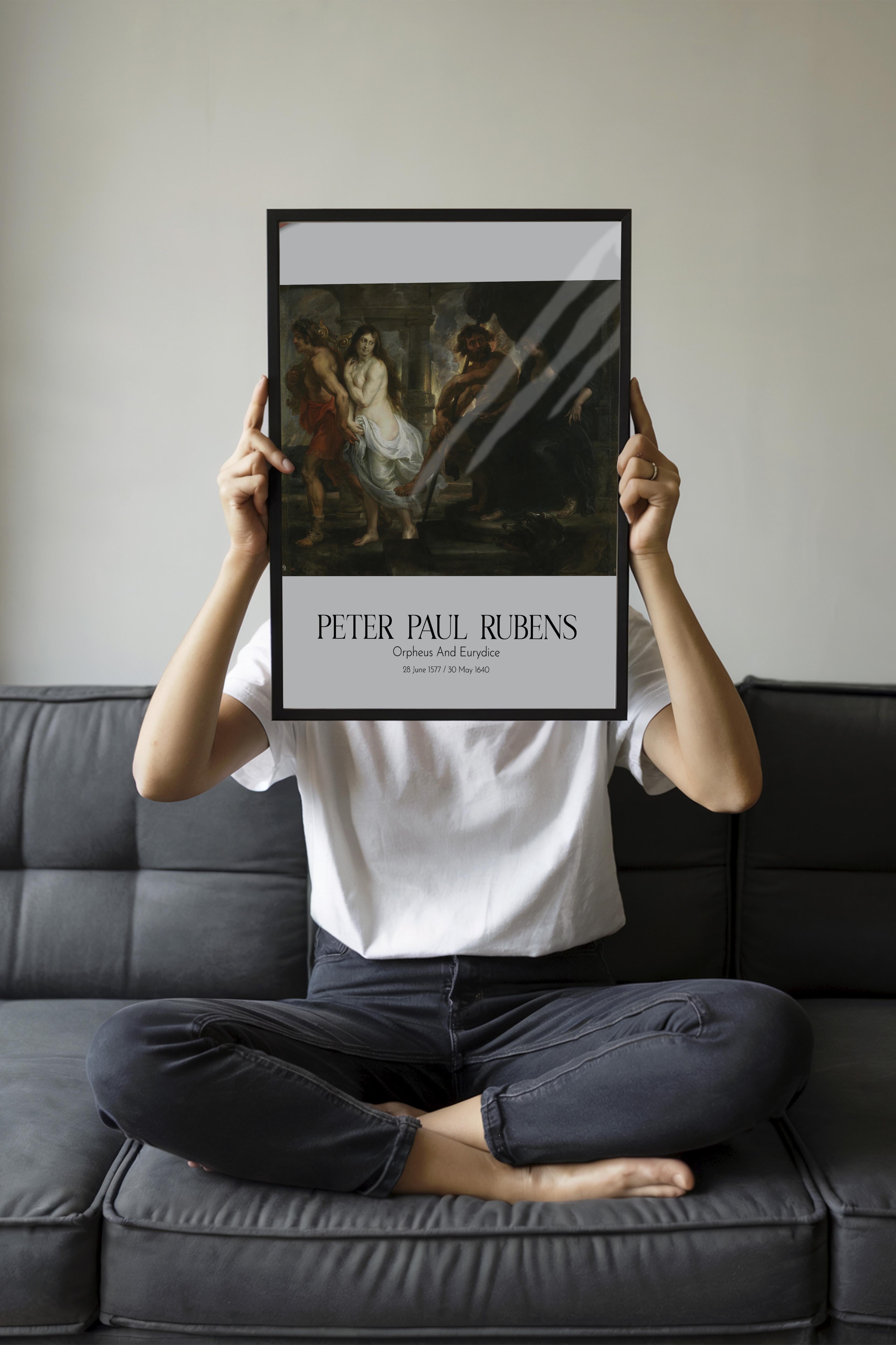 Peter Paul Rubens - Orpheus And Eurydice, Siyah Çerçeveli Tablo, Sanat Serisi NO:112323