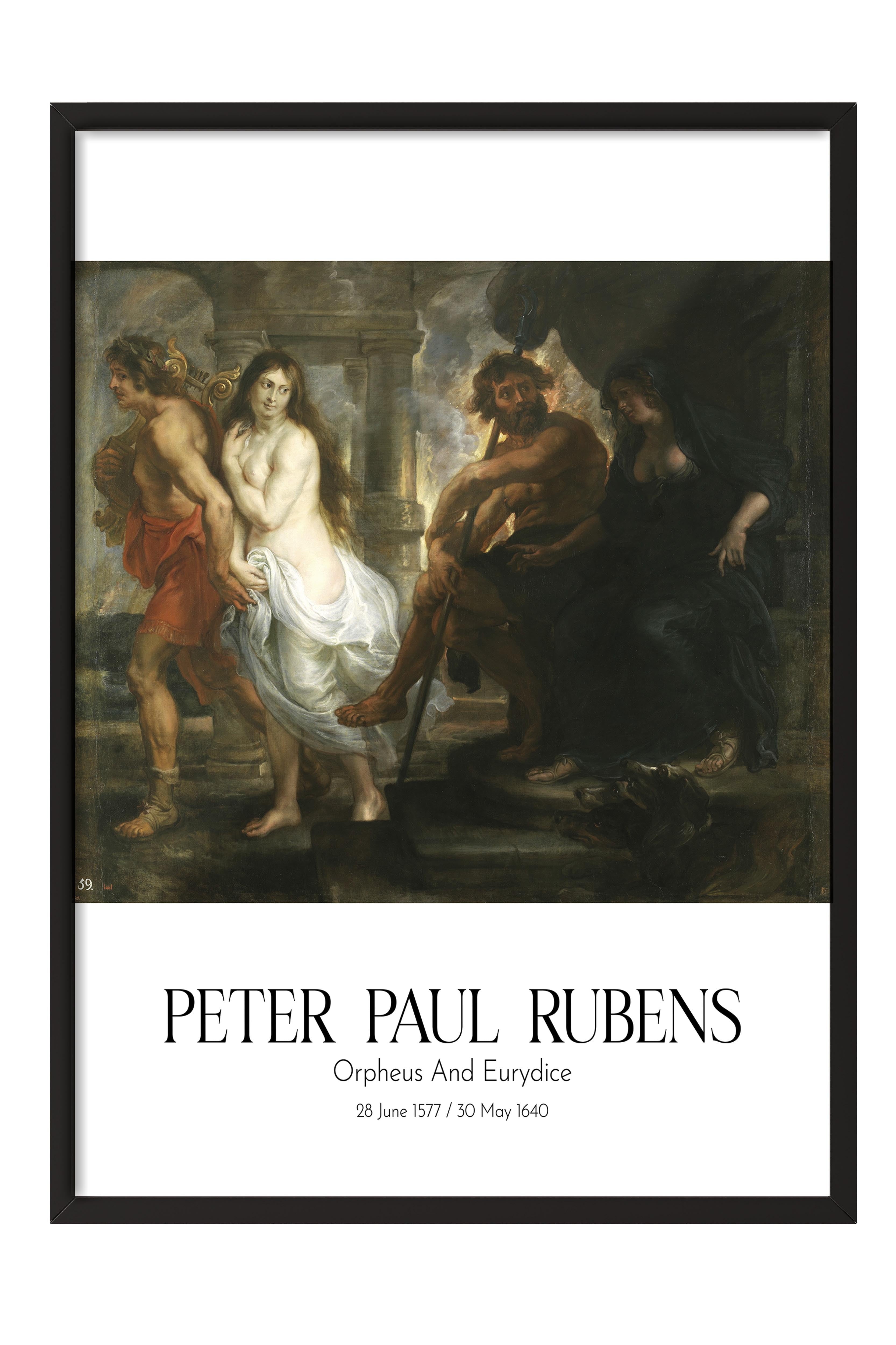 Peter Paul Rubens - Orpheus And Eurydice, Siyah Çerçeveli Tablo, Sanat Serisi NO:112323