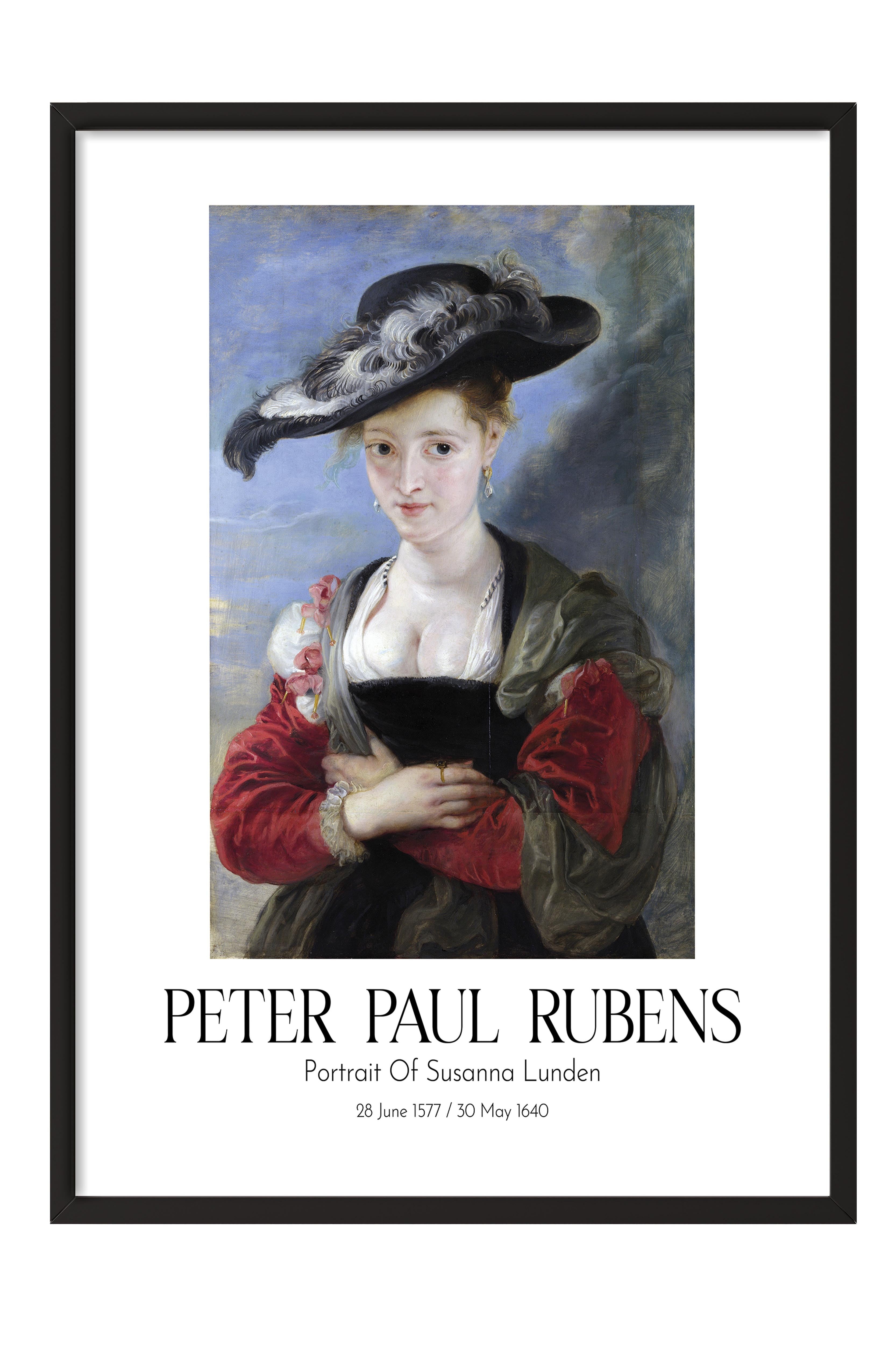 Peter Paul Rubens - Portrait Of Susanna Lunden, Siyah Çerçeveli Tablo, Sanat Serisi NO:112324