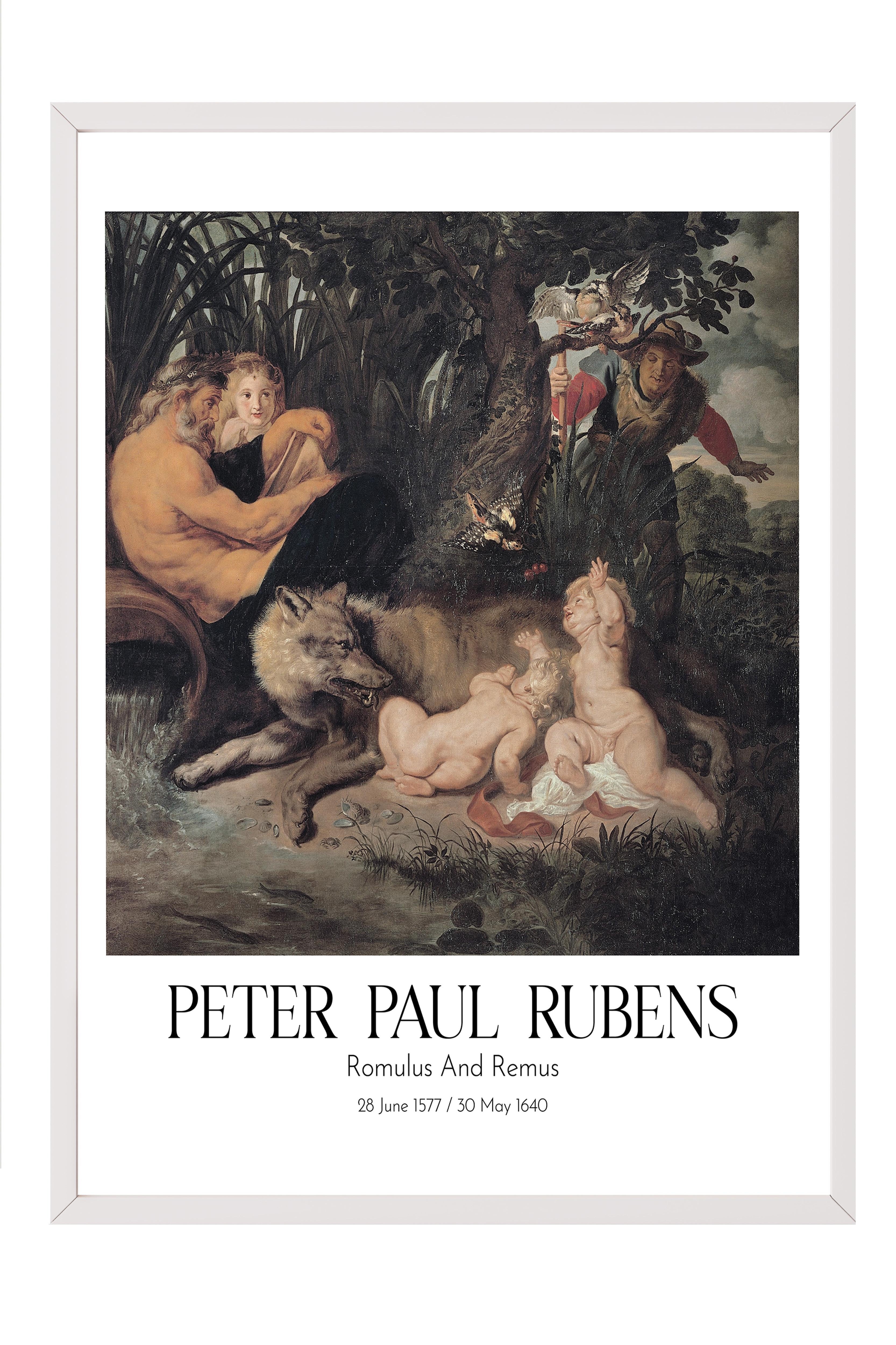 Peter Paul Rubens - Romulus And Remus, Beyaz Çerçeveli Tablo, Sanat Serisi NO:112327