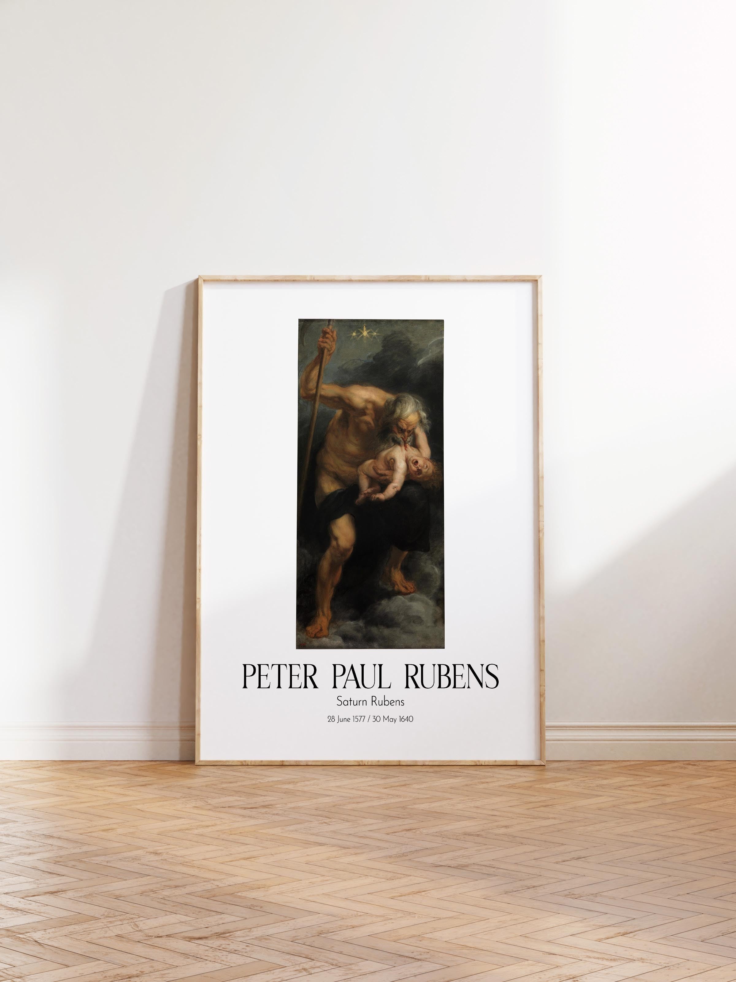 Peter Paul Rubens - Saturn Rubens, Ahşap Çerçeveli Tablo, Sanat Serisi NO:112330