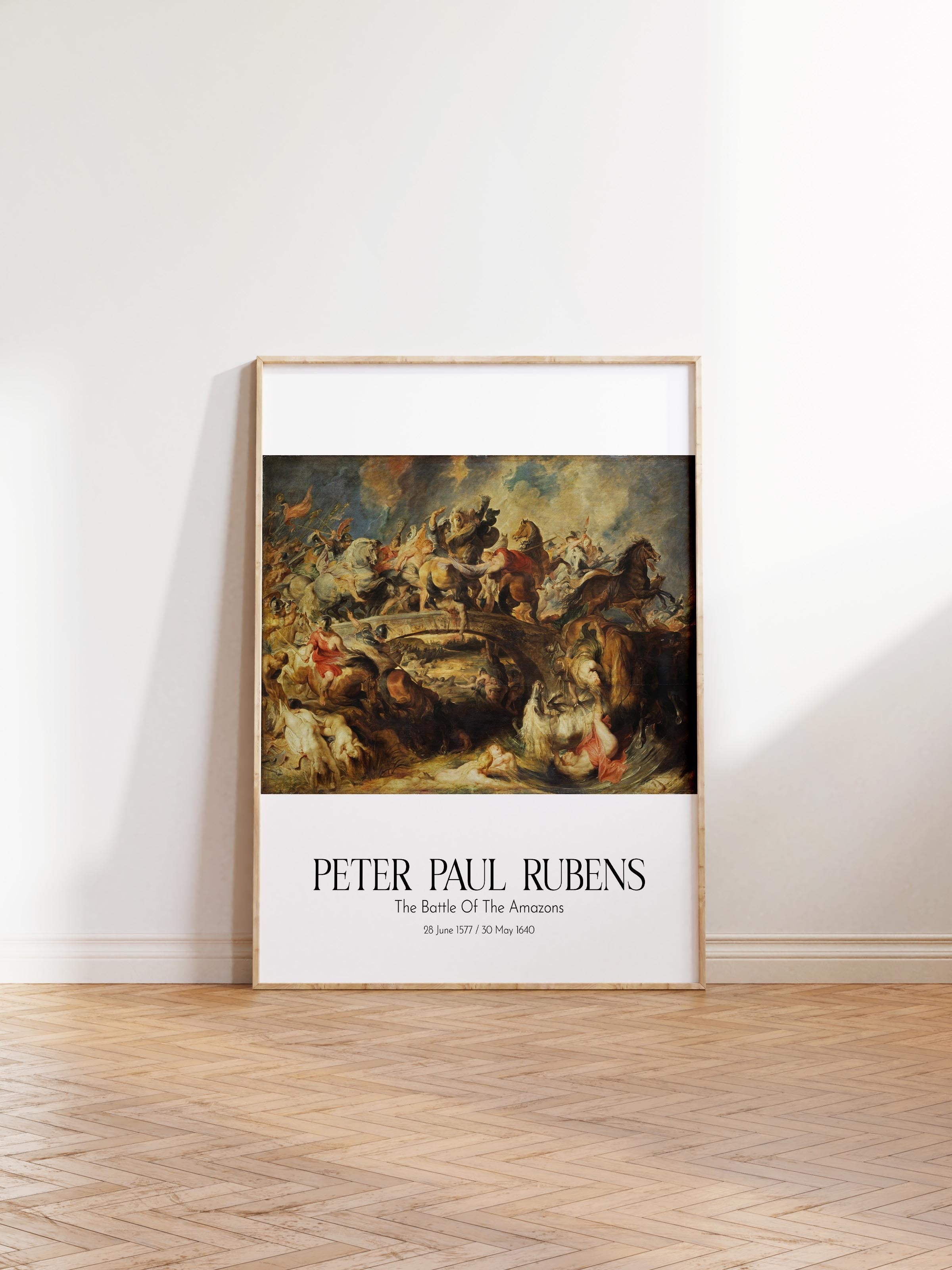 Peter Paul Rubens - The Battle Of The Amazons, Ahşap Çerçeveli Tablo, Sanat Serisi NO:112333