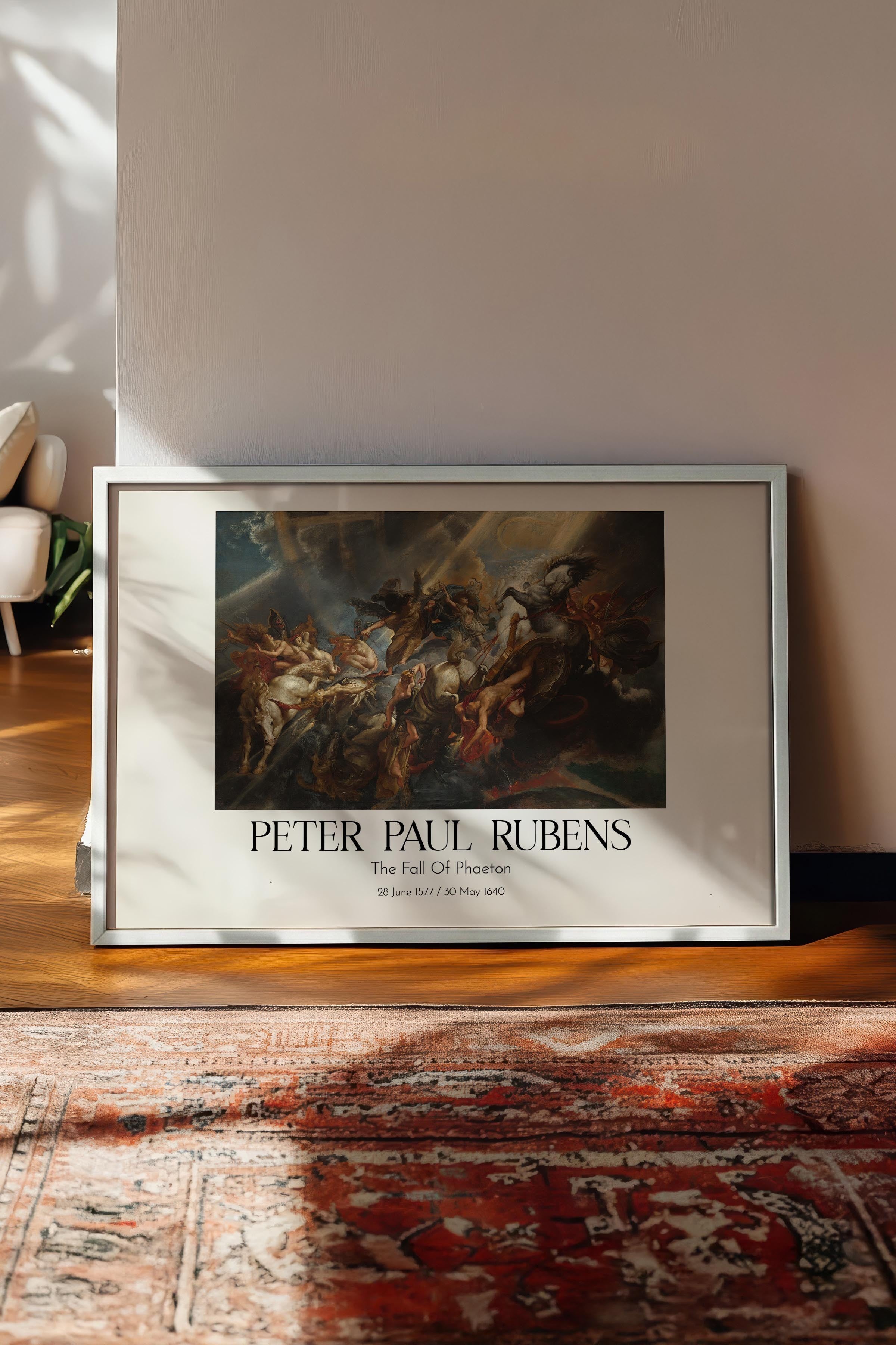Peter Paul Rubens - The Fall Of Phaeton, Beyaz Çerçeveli Tablo, Sanat Serisi NO:112349