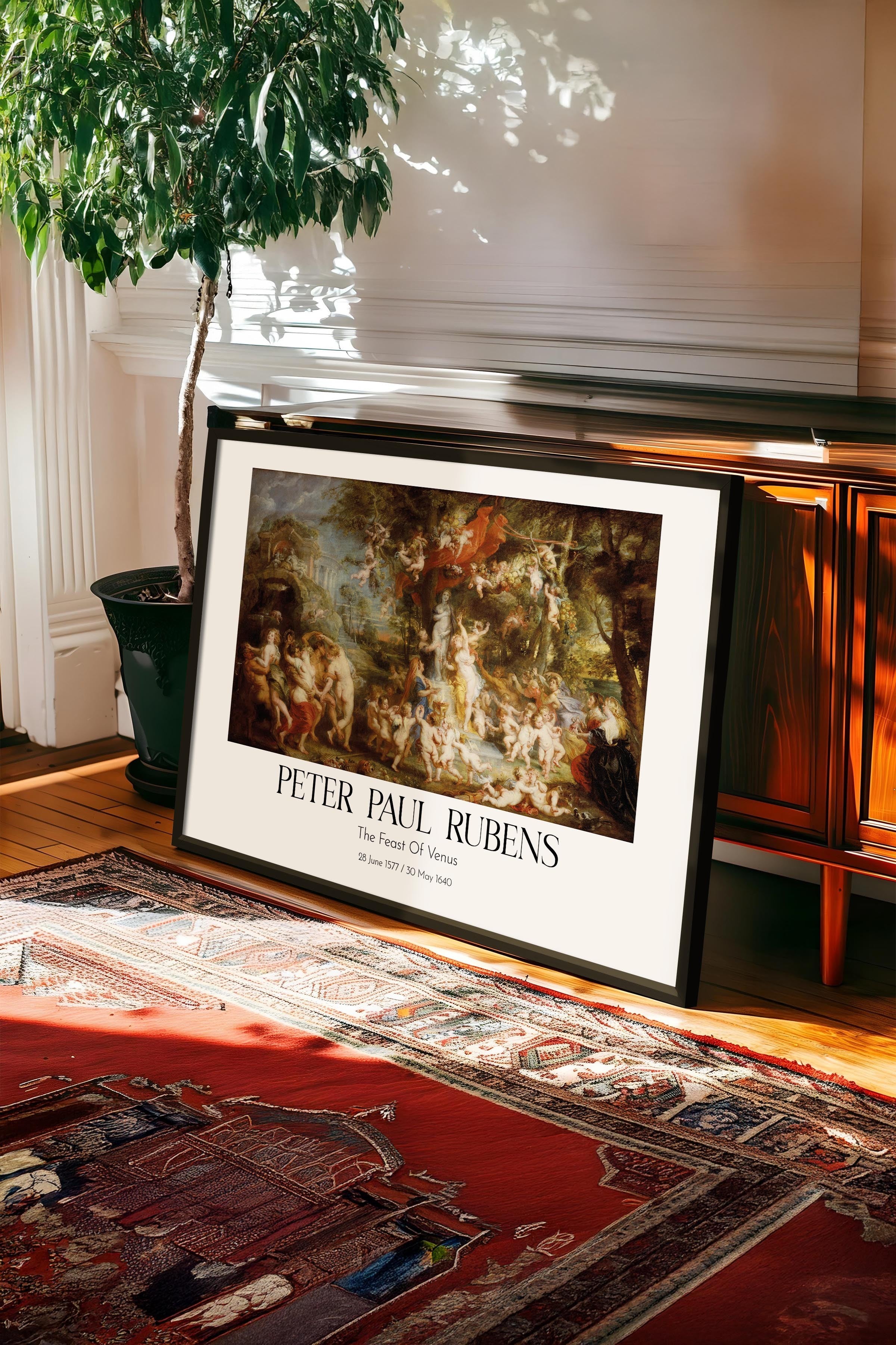 Peter Paul Rubens - The Feast Of Venus, Siyah Çerçeveli Tablo, Sanat Serisi NO:112350