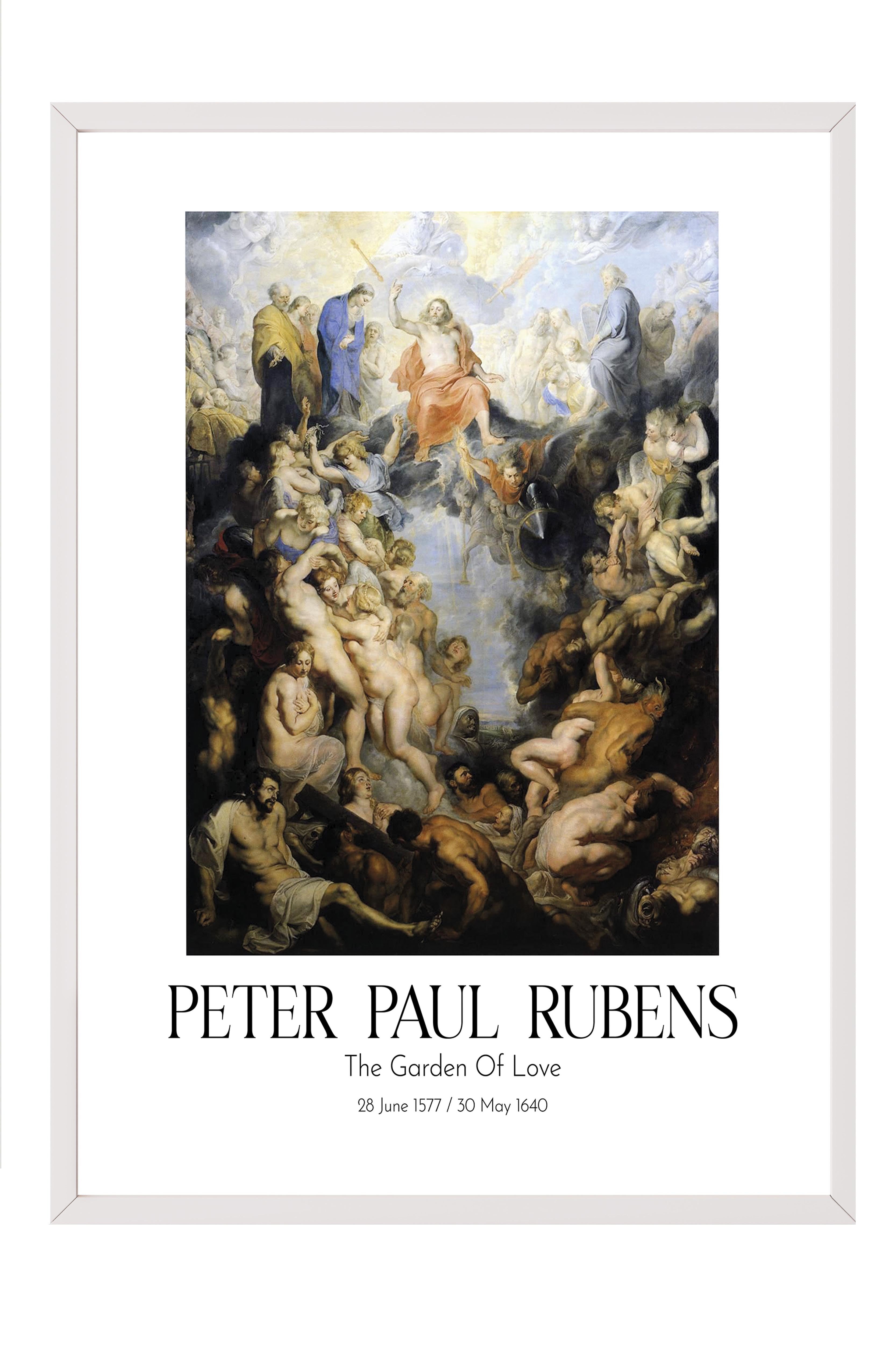 Peter Paul Rubens - The Garden Of Love, Beyaz Çerçeveli Tablo, Sanat Serisi NO:112336