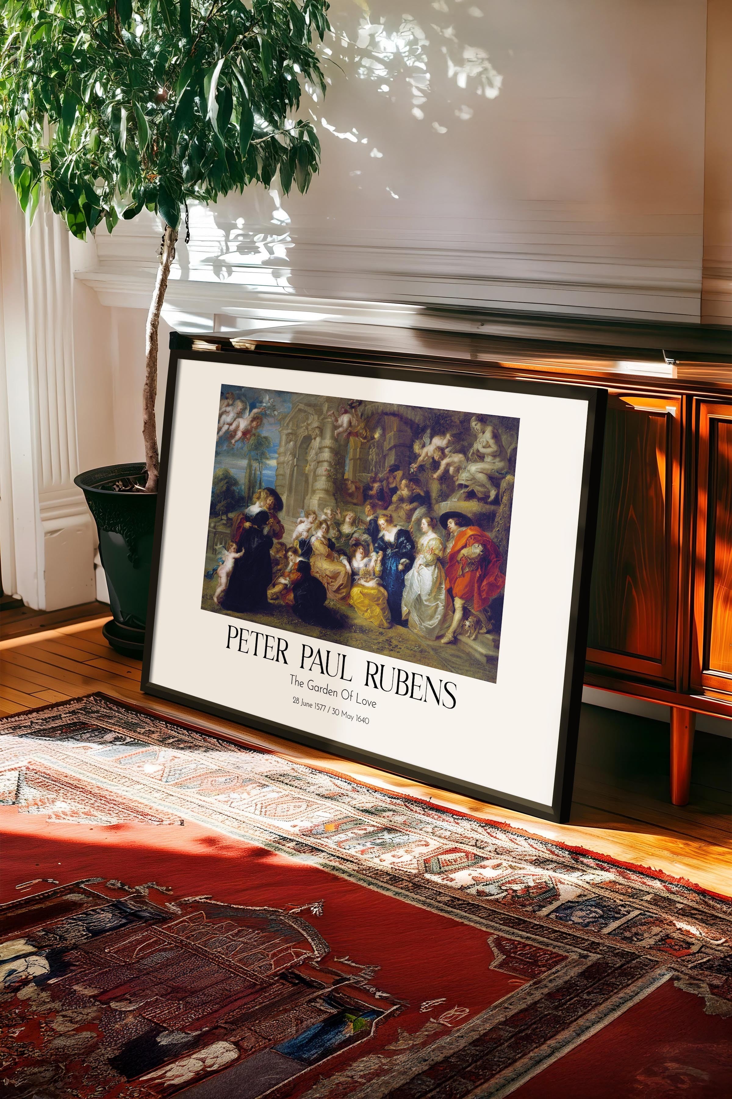 Peter Paul Rubens - The Garden Of Love, Siyah Çerçeveli Tablo, Sanat Serisi NO:112351