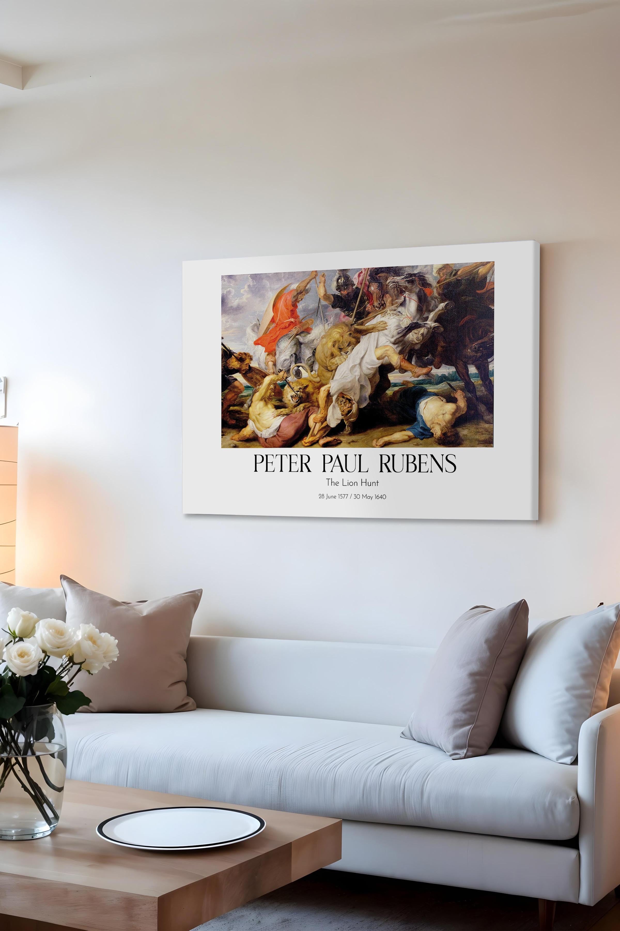 Peter Paul Rubens - The Lion Hunt, Kanvas Tablo, Sanat Serisi NO:112352