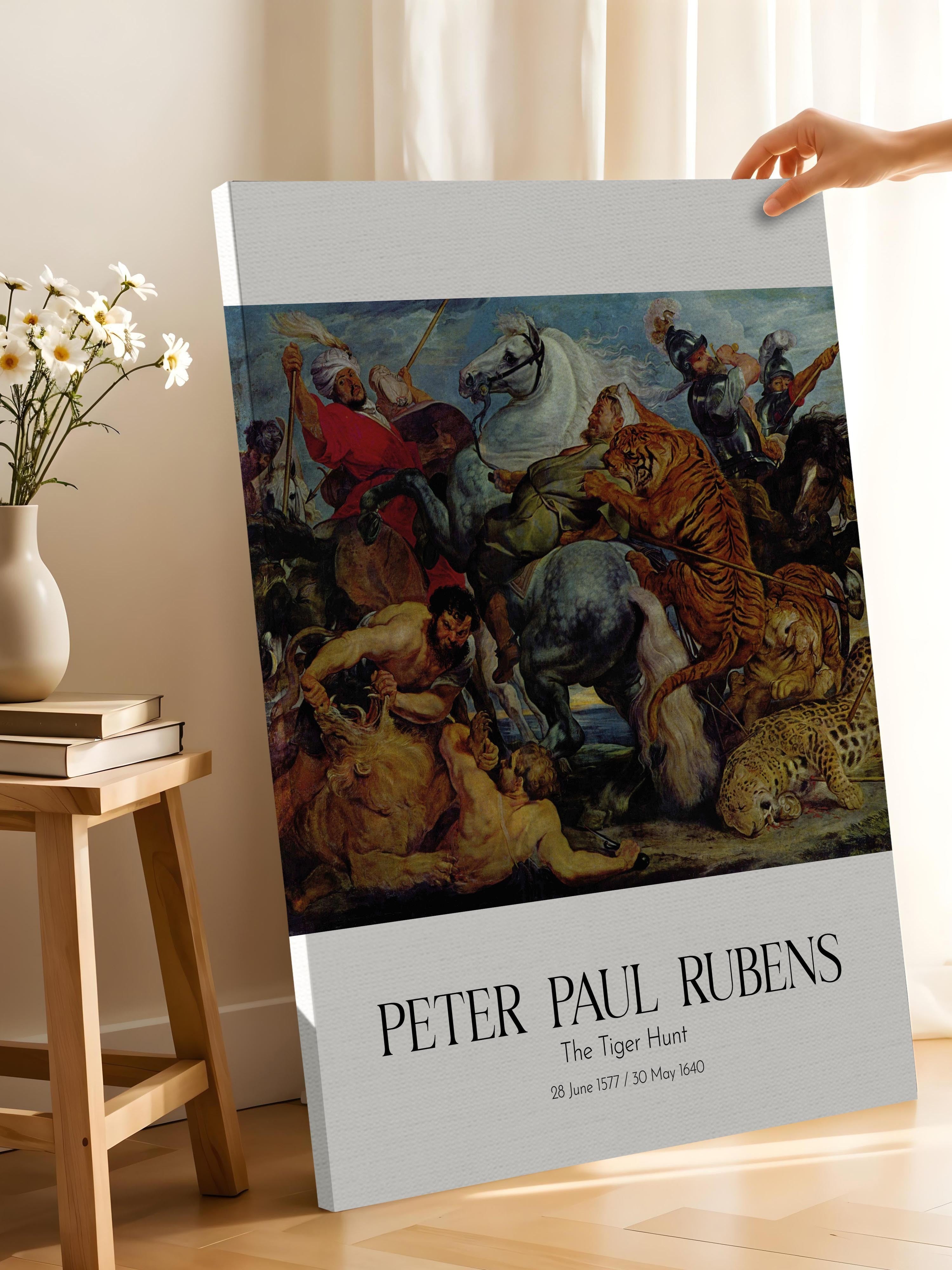 Peter Paul Rubens - The Tiger Hunt, Kanvas Tablo, Sanat Serisi NO:112337