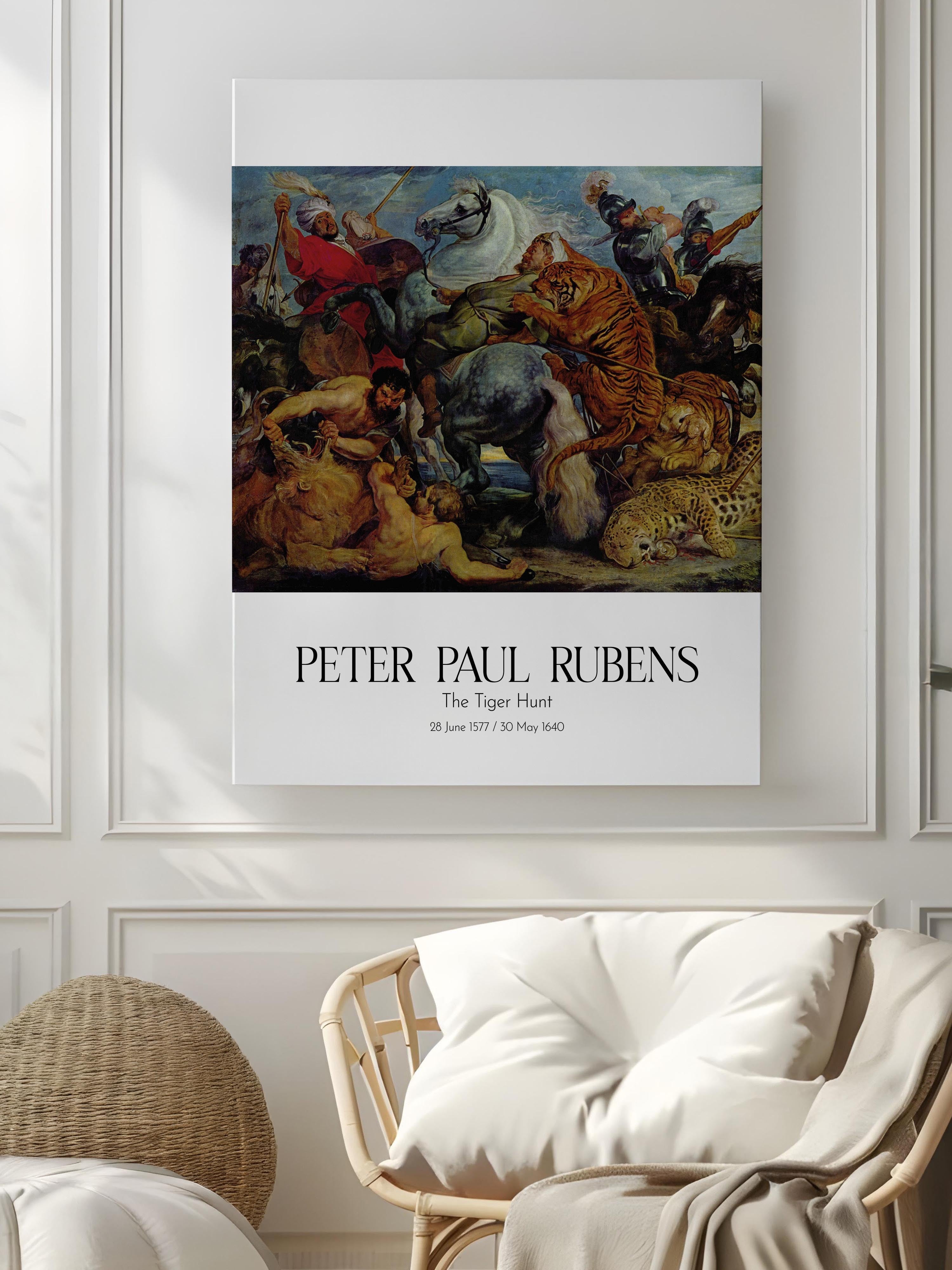 Peter Paul Rubens - The Tiger Hunt, Kanvas Tablo, Sanat Serisi NO:112337