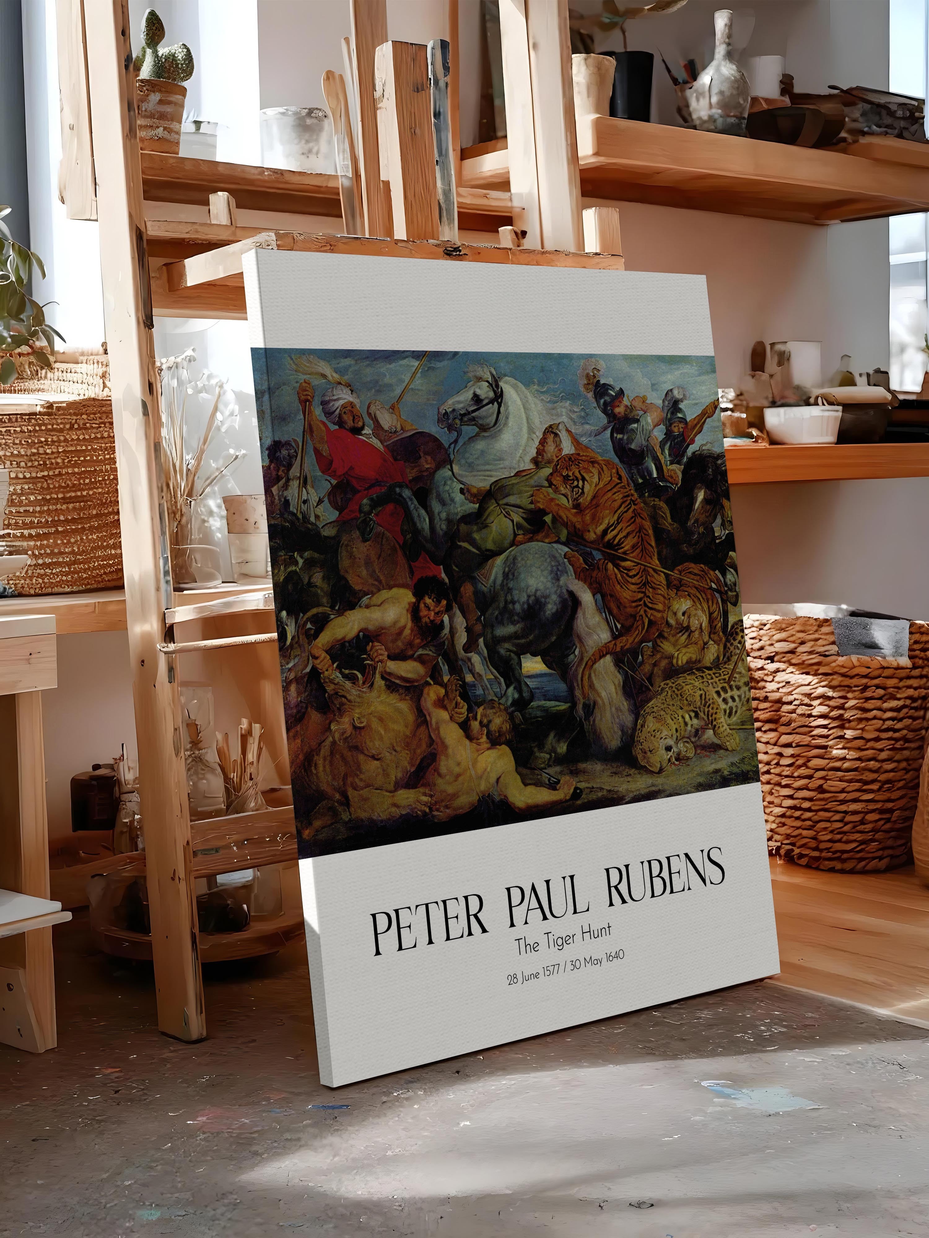 Peter Paul Rubens - The Tiger Hunt, Kanvas Tablo, Sanat Serisi NO:112337