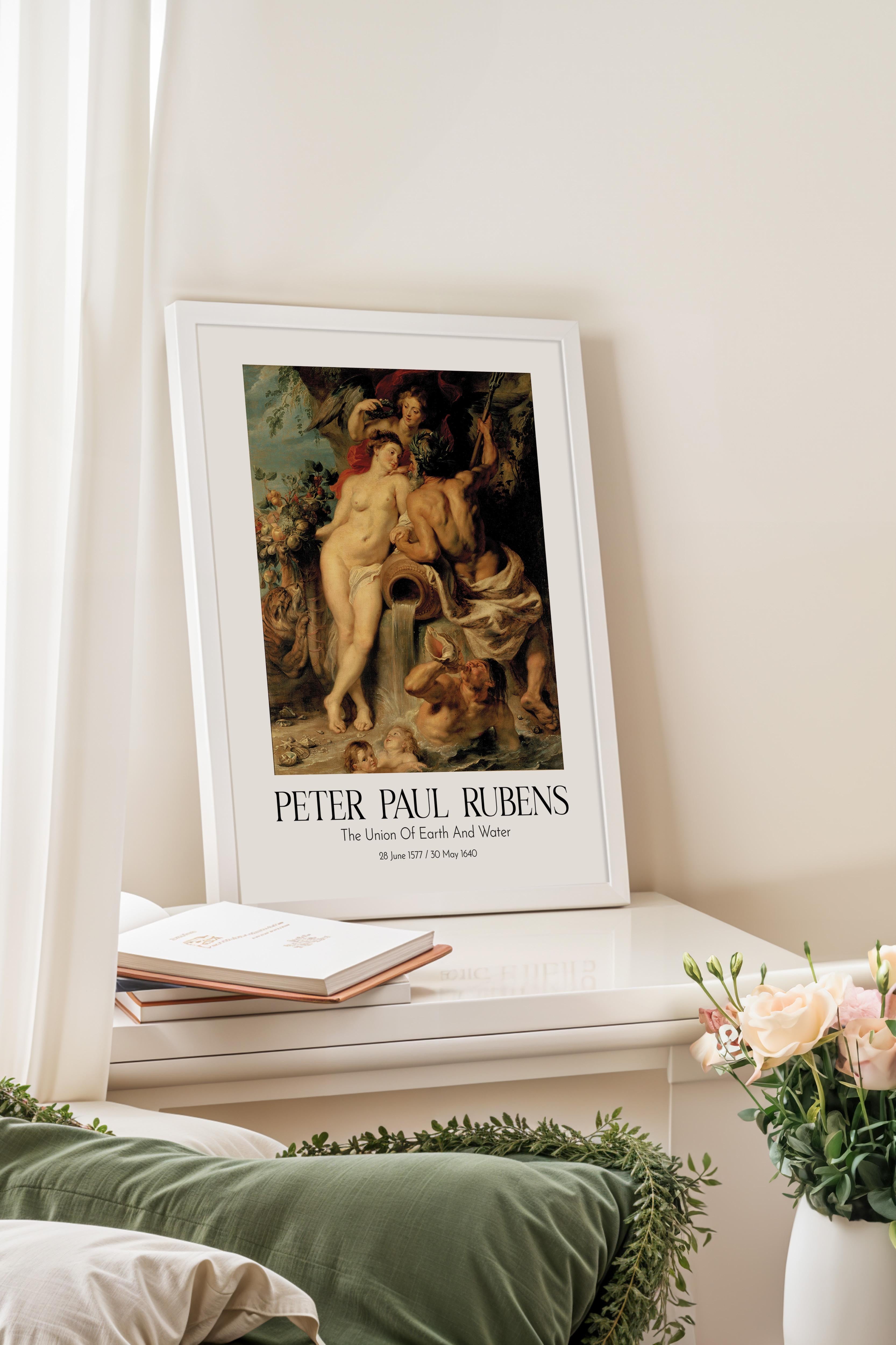 Peter Paul Rubens - The Union Of Earth And Water, Beyaz Çerçeveli Tablo, Sanat Serisi NO:112338