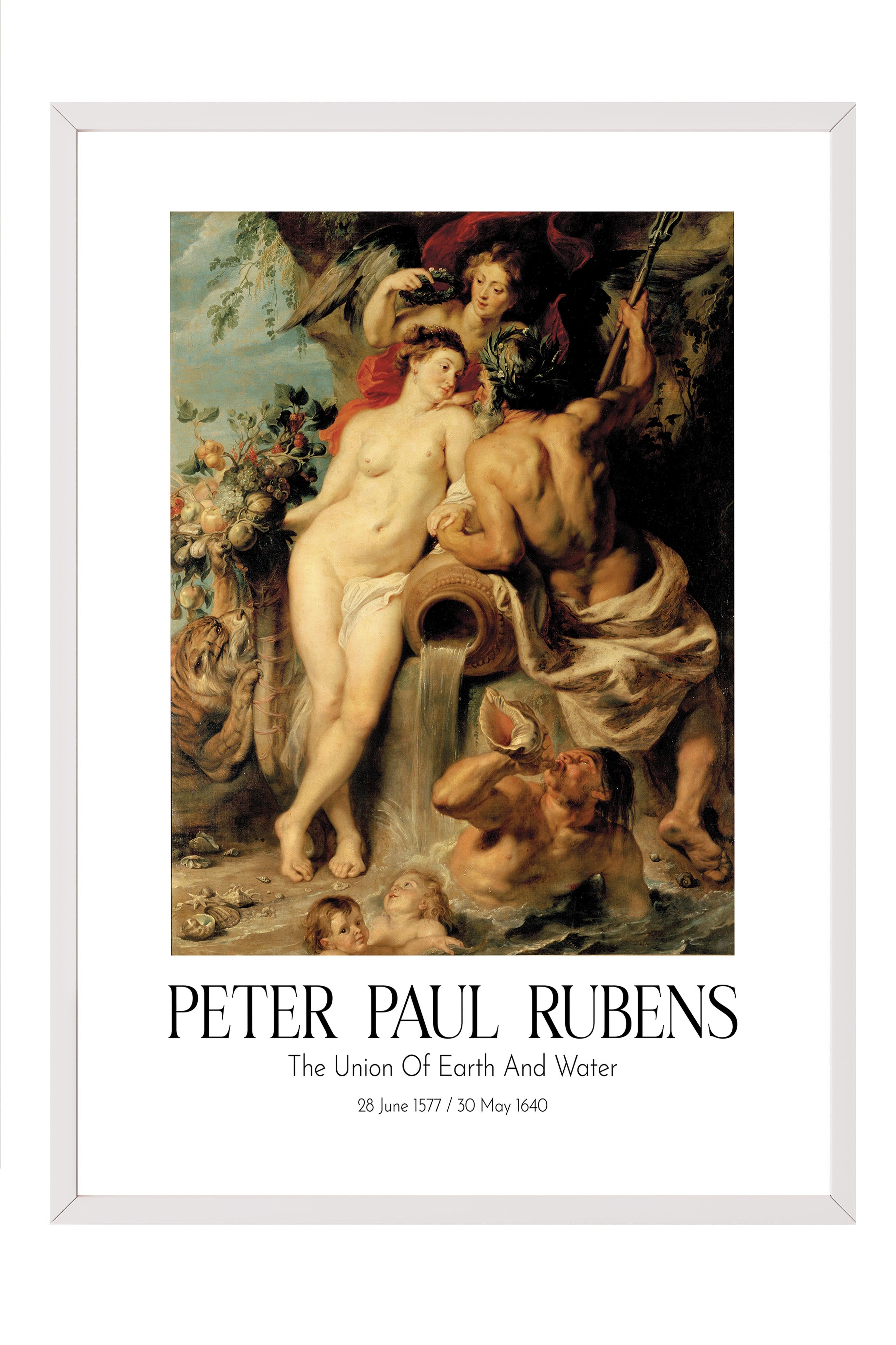 Peter Paul Rubens - The Union Of Earth And Water, Beyaz Çerçeveli Tablo, Sanat Serisi NO:112338