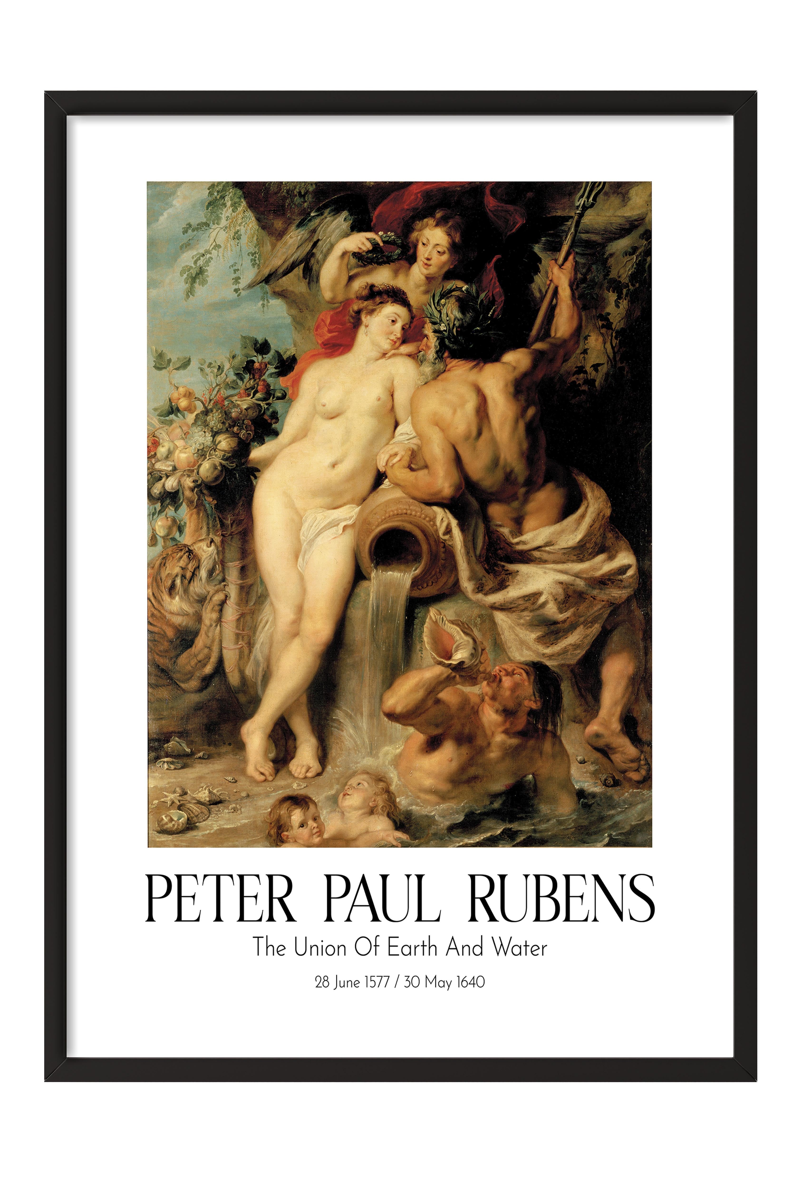 Peter Paul Rubens - The Union Of Earth And Water, Siyah Çerçeveli Tablo, Sanat Serisi NO:112338