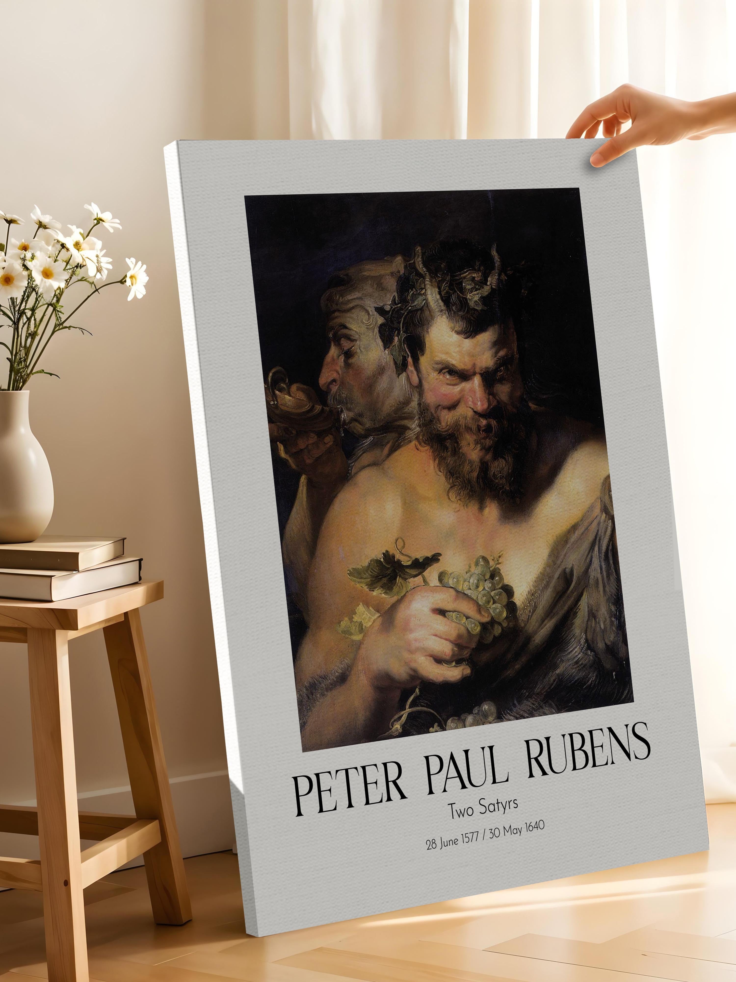 Peter Paul Rubens - Two Satyrs, Kanvas Tablo, Sanat Serisi NO:112339