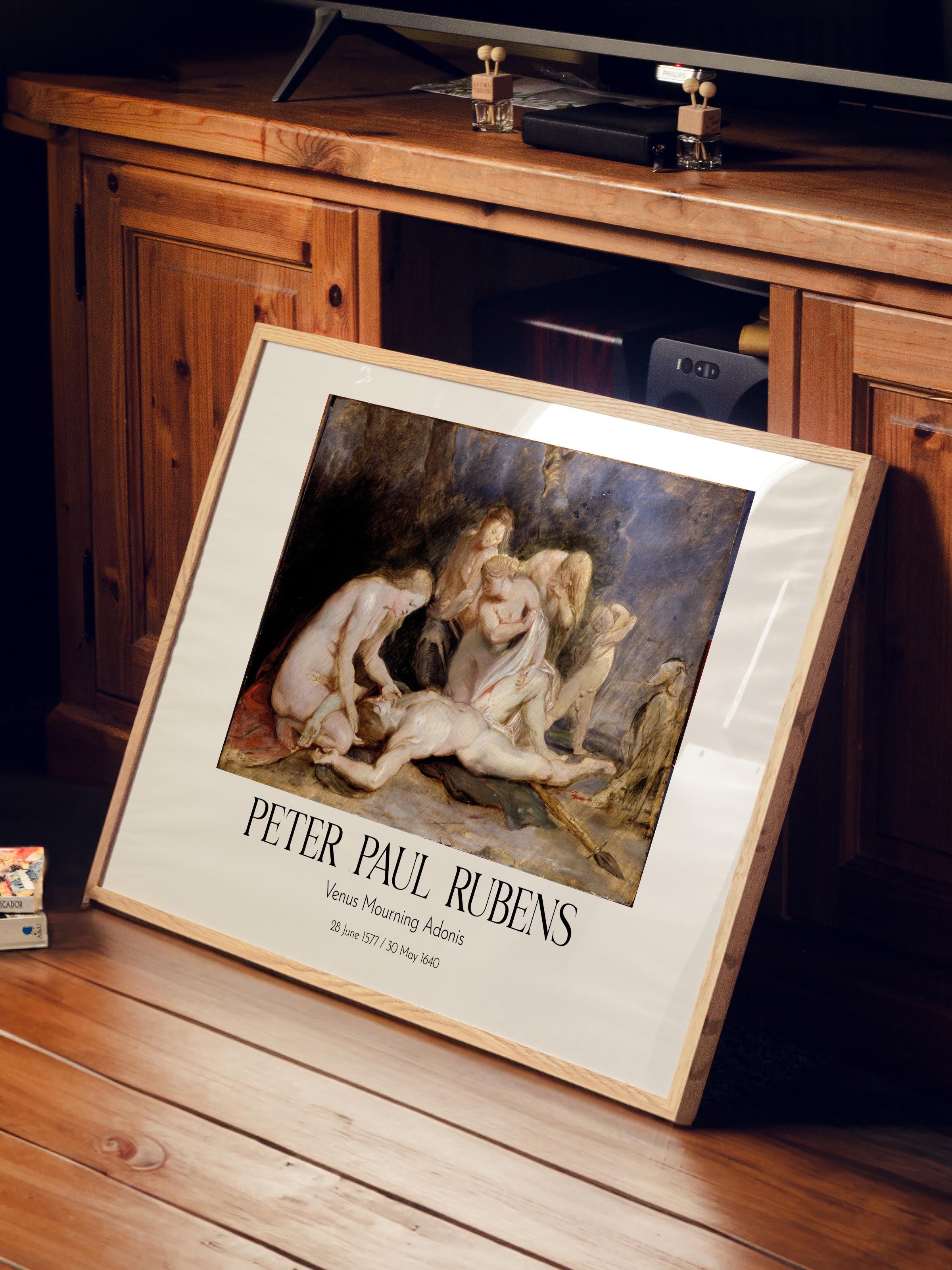 Peter Paul Rubens - Venus Mourning Adonis, Ahşap Çerçeveli Tablo, Sanat Serisi NO:112354