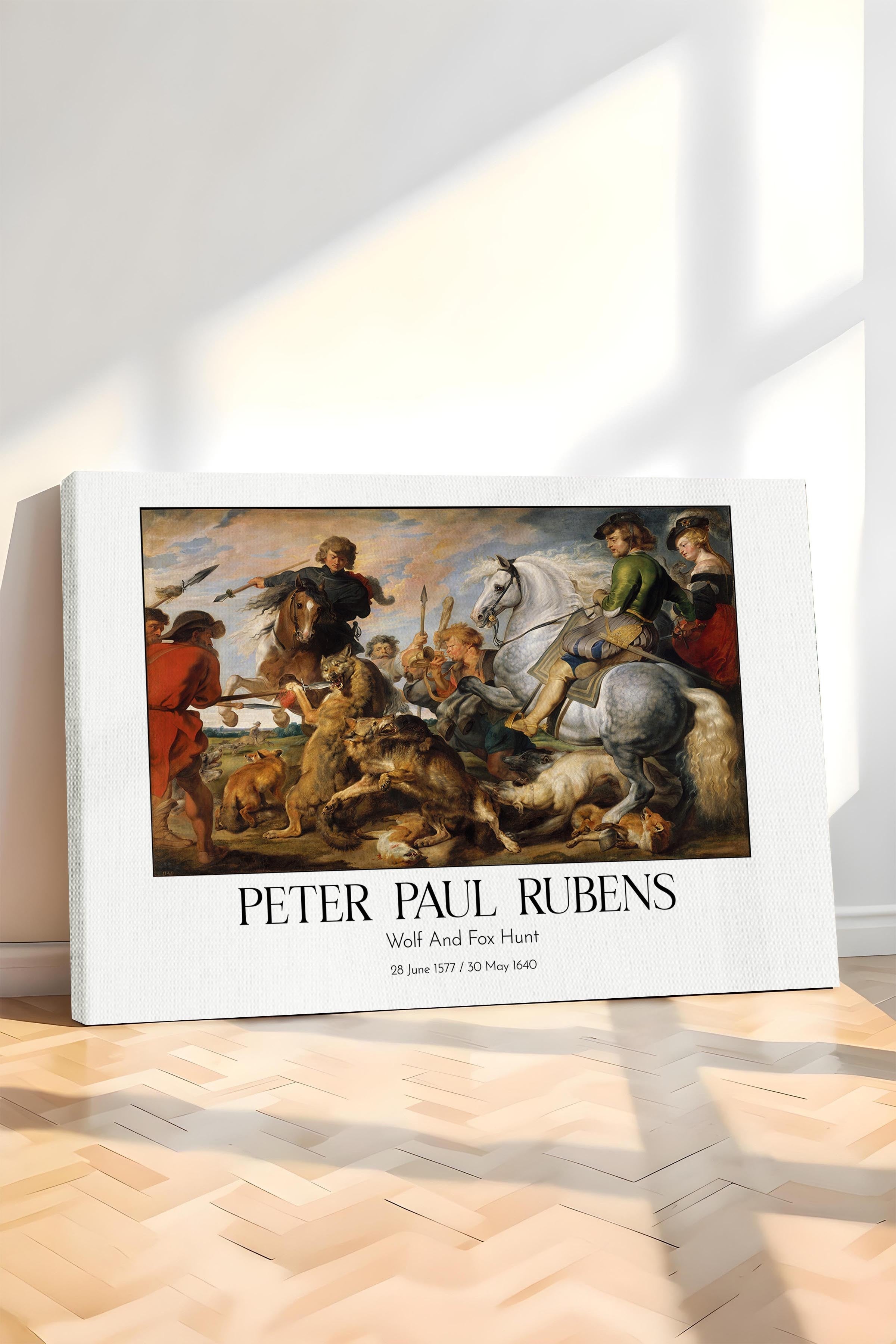 Peter Paul Rubens - Wolf And Fox Hunt, Kanvas Tablo, Sanat Serisi NO:112355