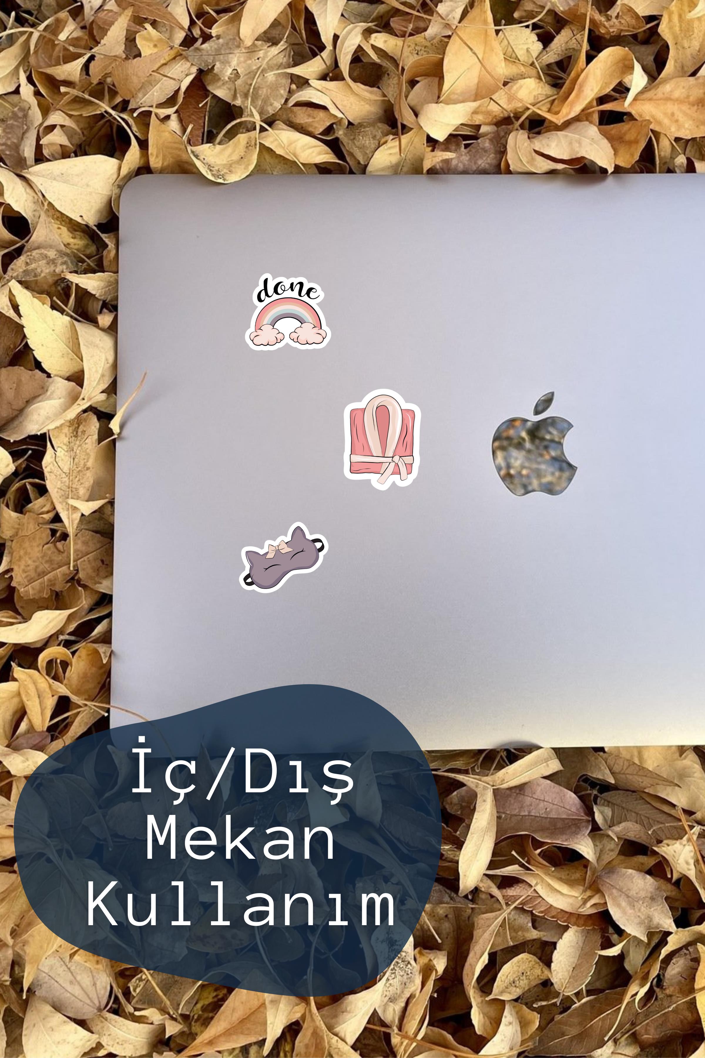 Pijama Partisi Temalı Sticker ve Etiket Seti - Orta Boy - Su Geçirmez, Kalın Yapışkanlı Sticker Seti