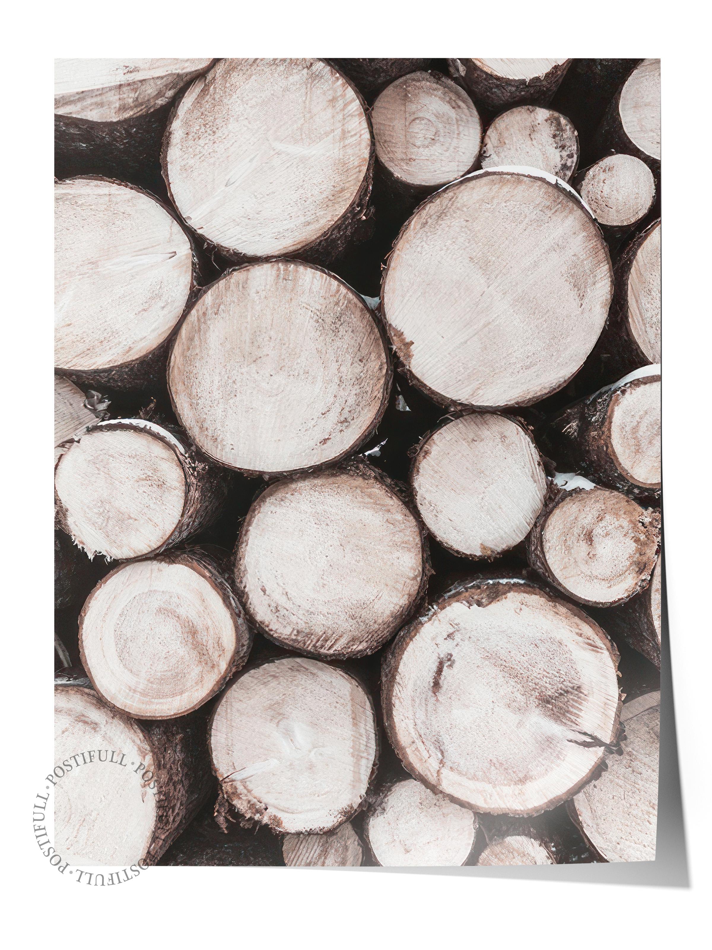 Pile of Wood Poster, Çerçevesiz Duvar Posteri, Dikey Duvar Tablosu Comfort Serisi NO:108507