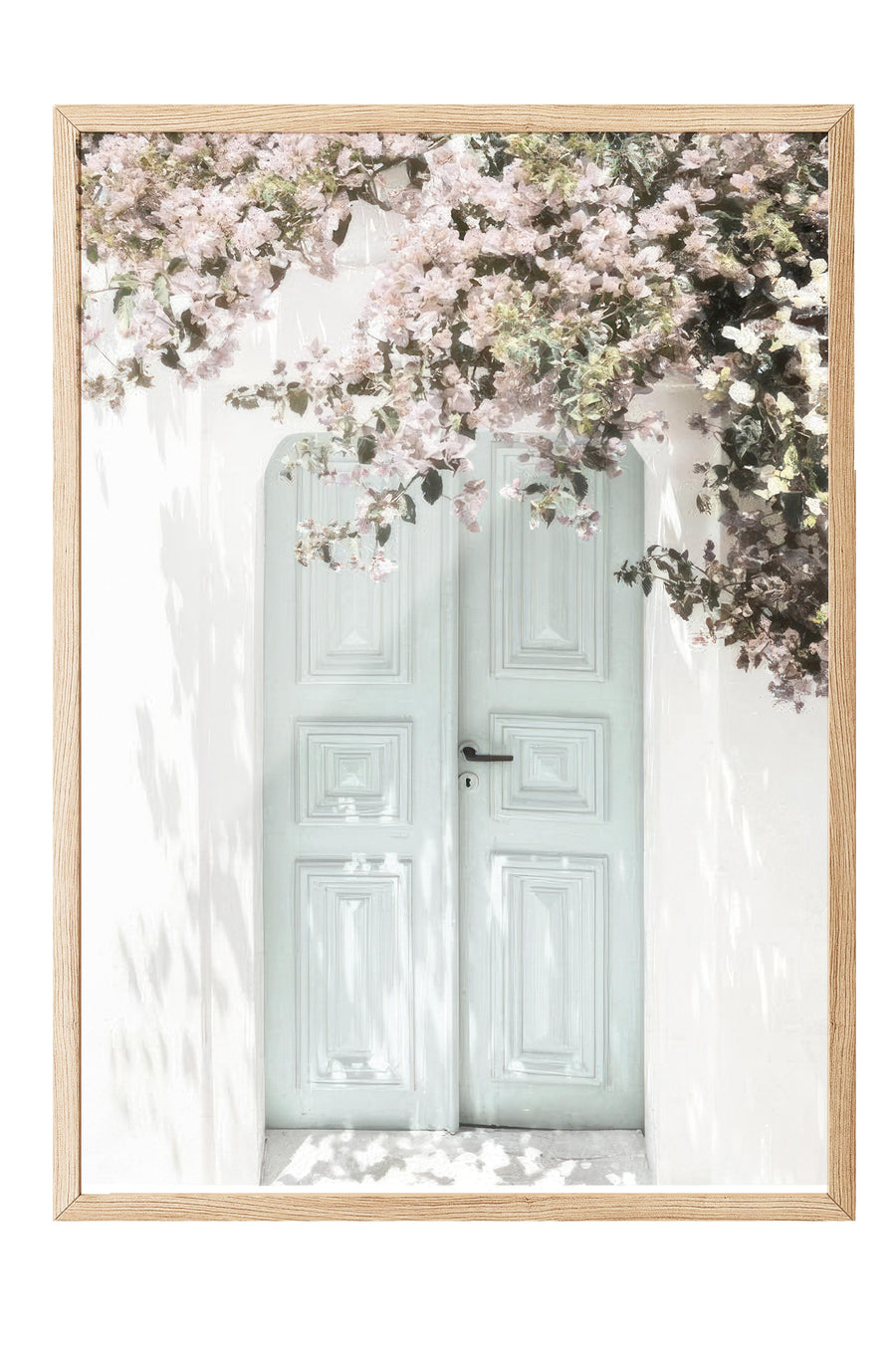Çiçeklerle Kaplı Kapı Poster – Ahşap Çerçeveli Tablo