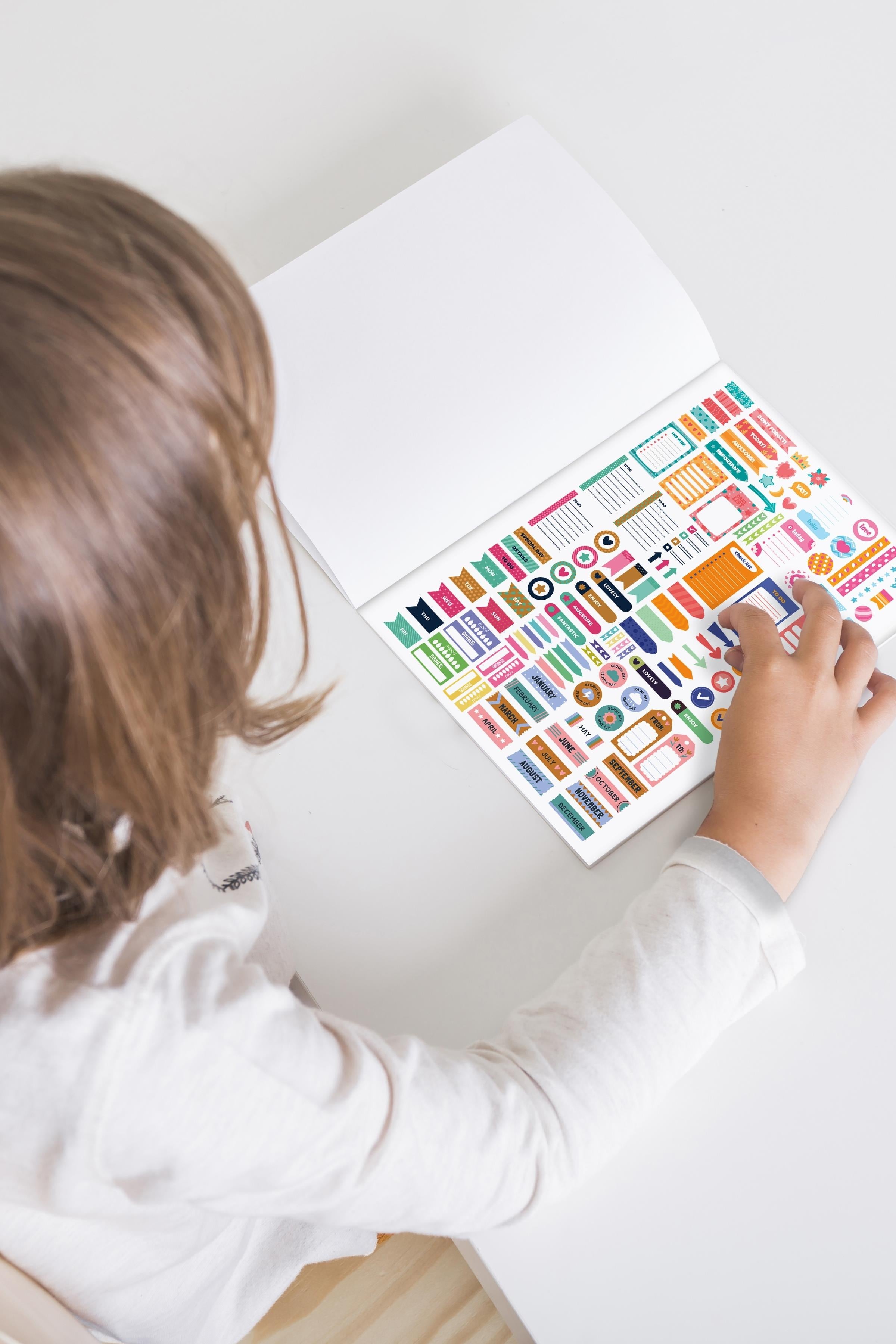 Planner Etiket Seti, 650 Adet Renkli Etiket, Ajanda Sticker Defteri, Bullet Journal, Günlük, Laptop