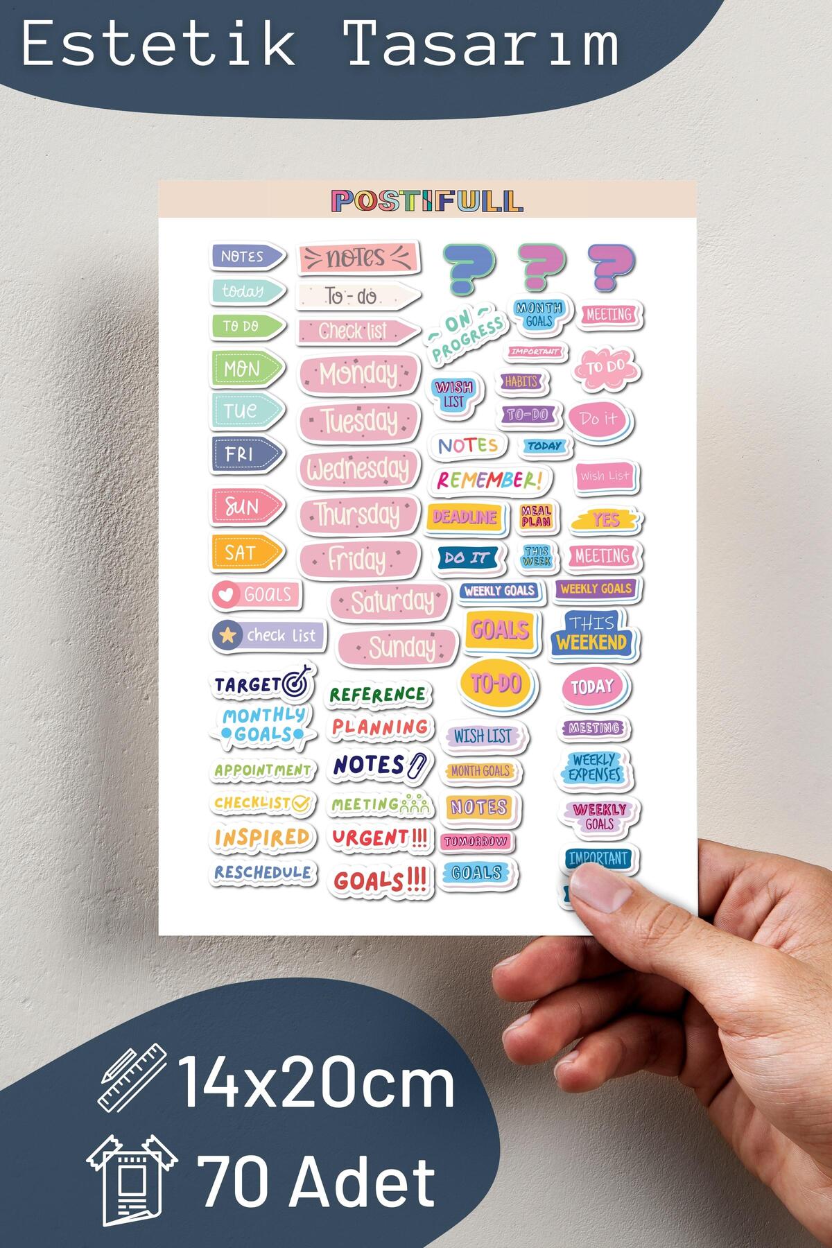 Planner Seti - Notepad Planlayıcı Seti - 260 Adet Stickerlı Defter Seti - 2 Adet, 15*21cm