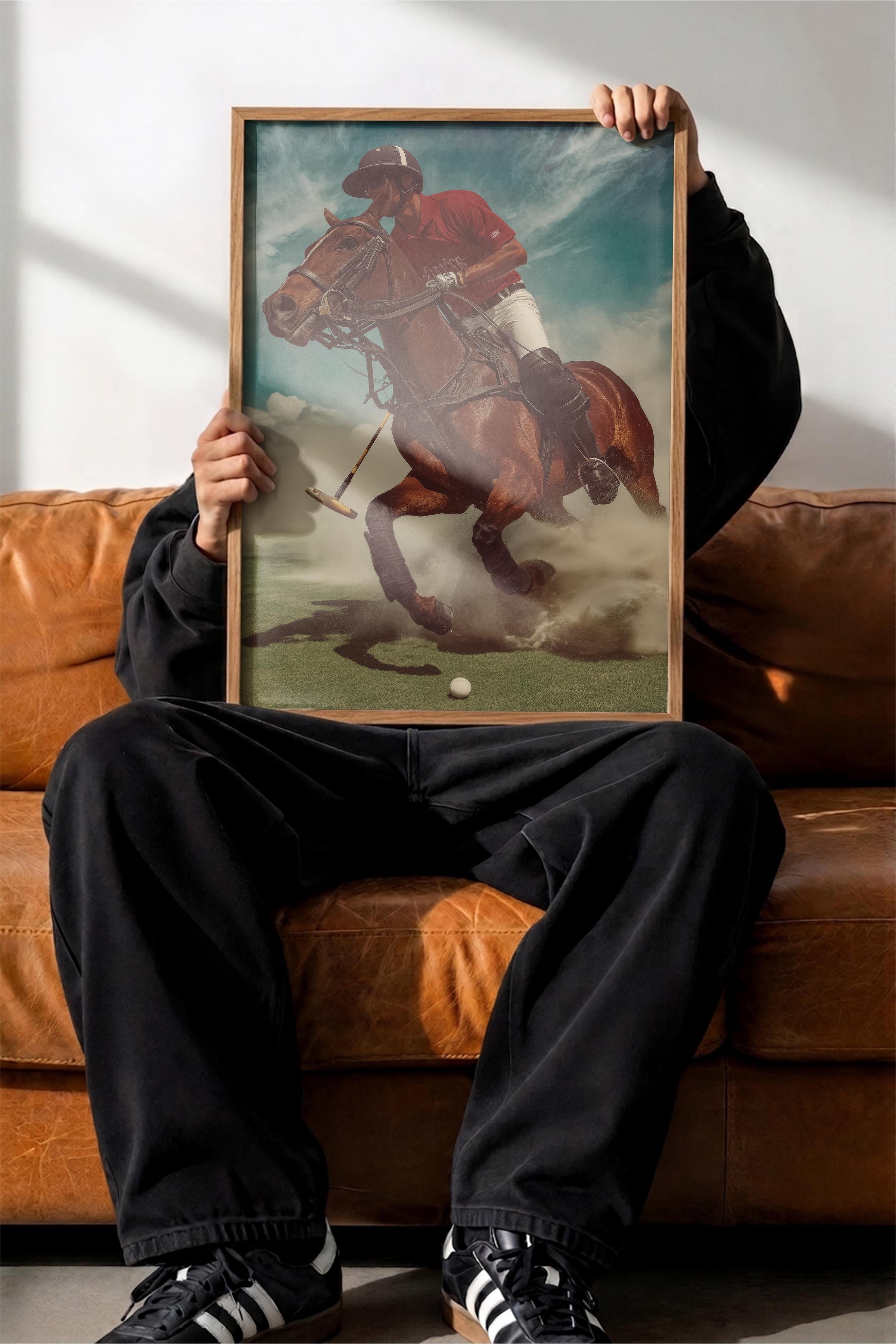 Polo Oyuncusu Posteri, Ahşap Çerçeveli Poster, Old Money Serisi, NO:113214