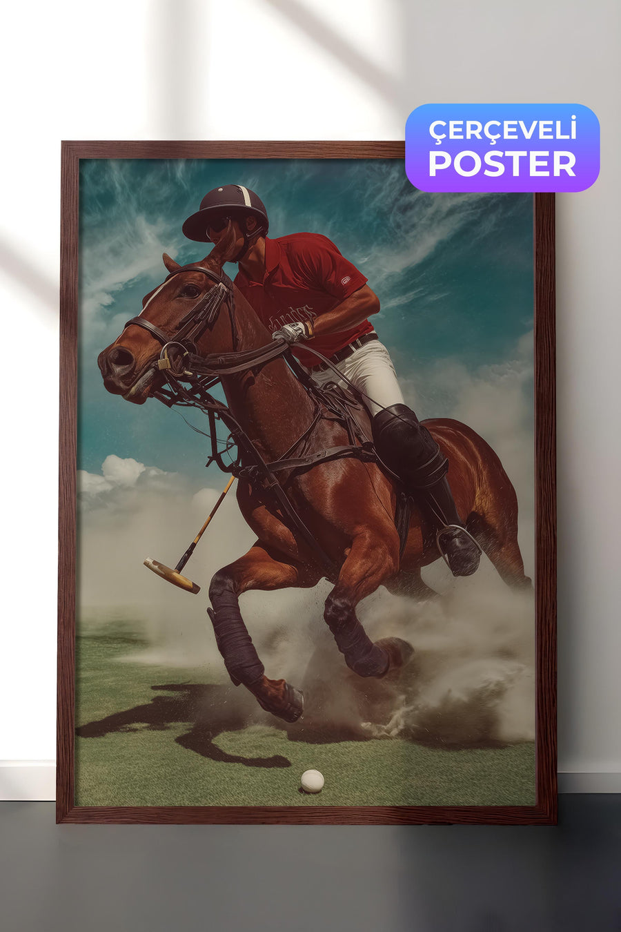 Polo Oyunu Hissi Old Money Tasarımlar Poster – Kahverengi Çerçeveli Tablo