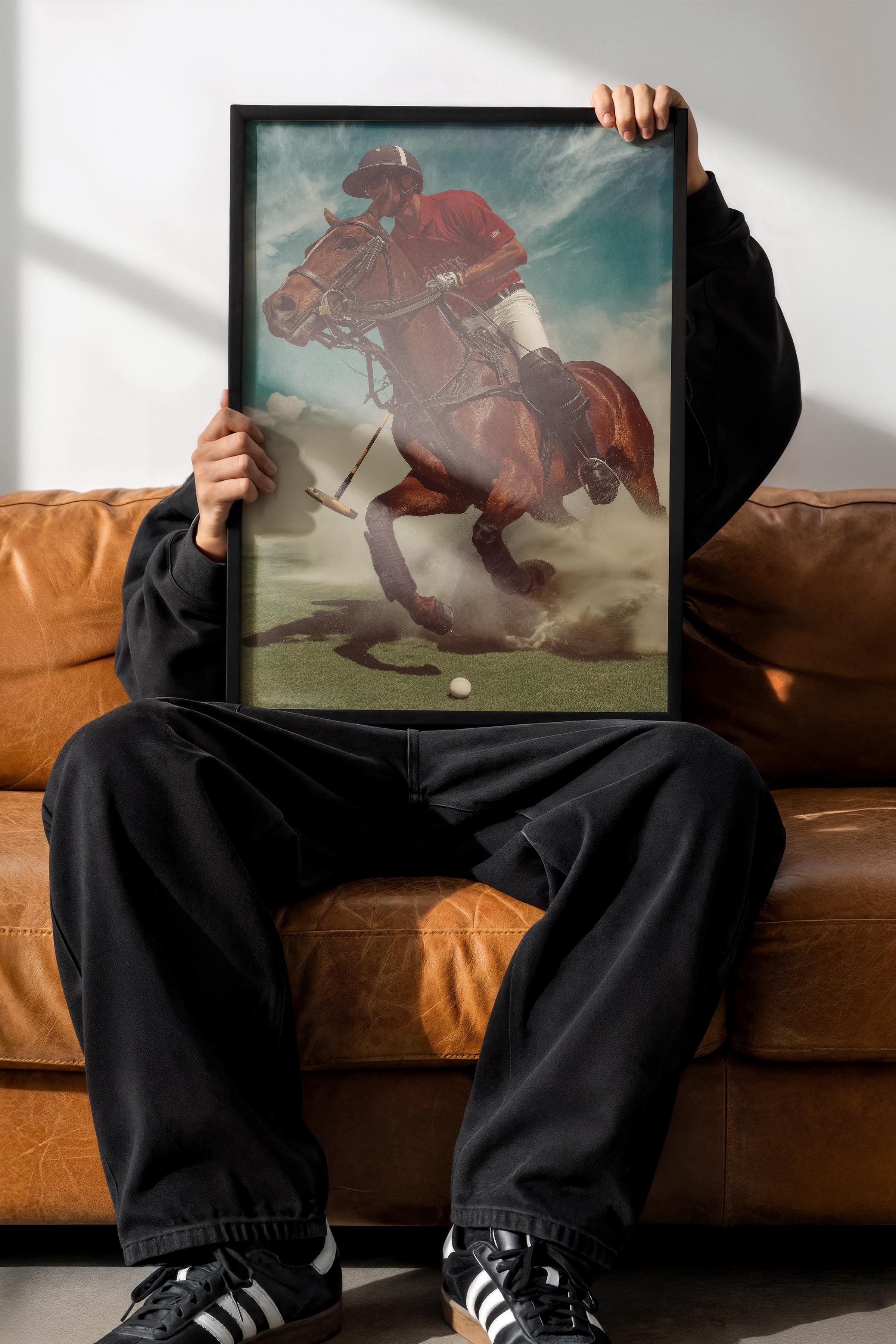 Polo Oyuncusu Posteri, Siyah Çerçeveli Poster, Old Money Serisi, NO:113214