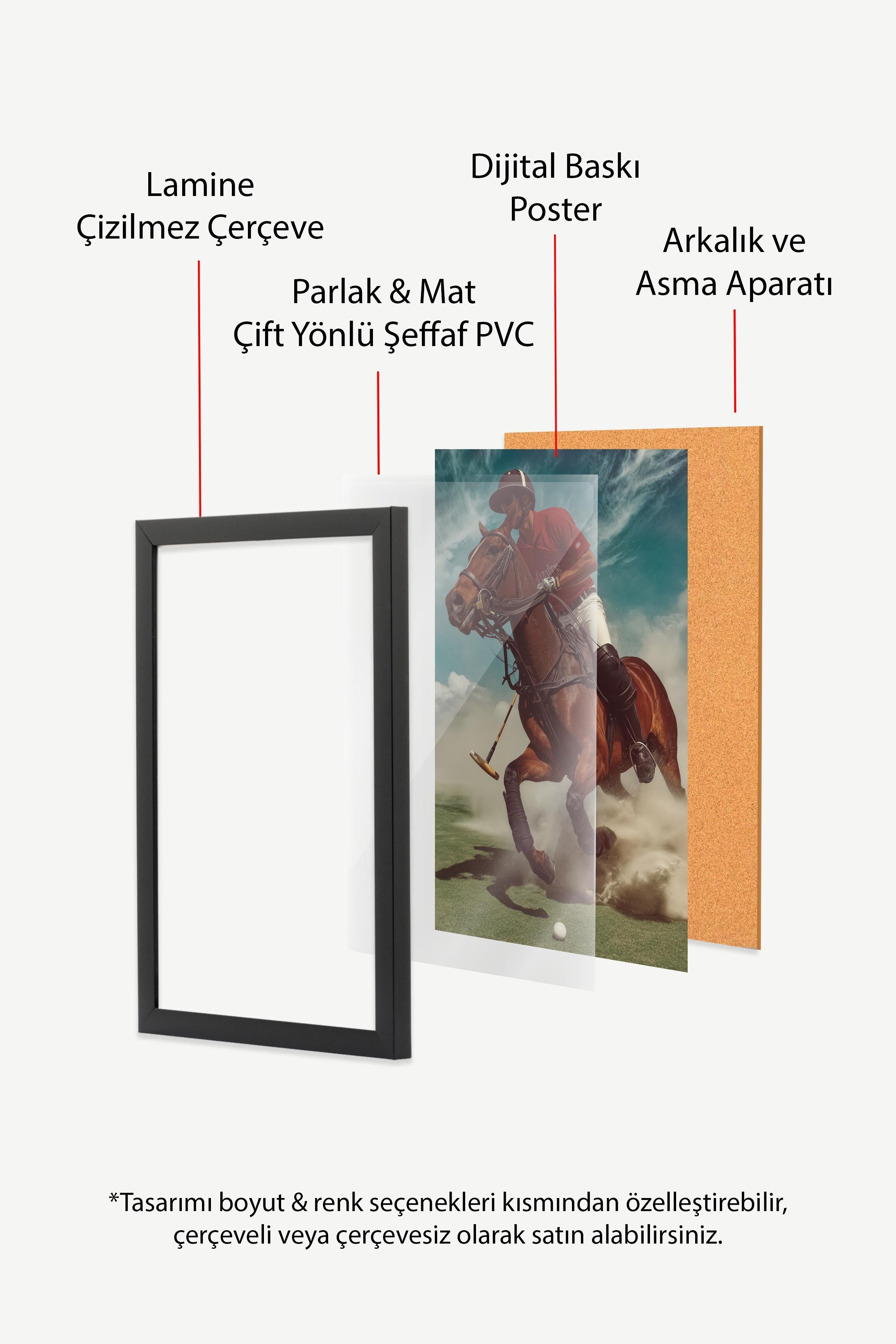 Polo Oyuncusu Posteri, Siyah Çerçeveli Poster, Old Money Serisi, NO:113214