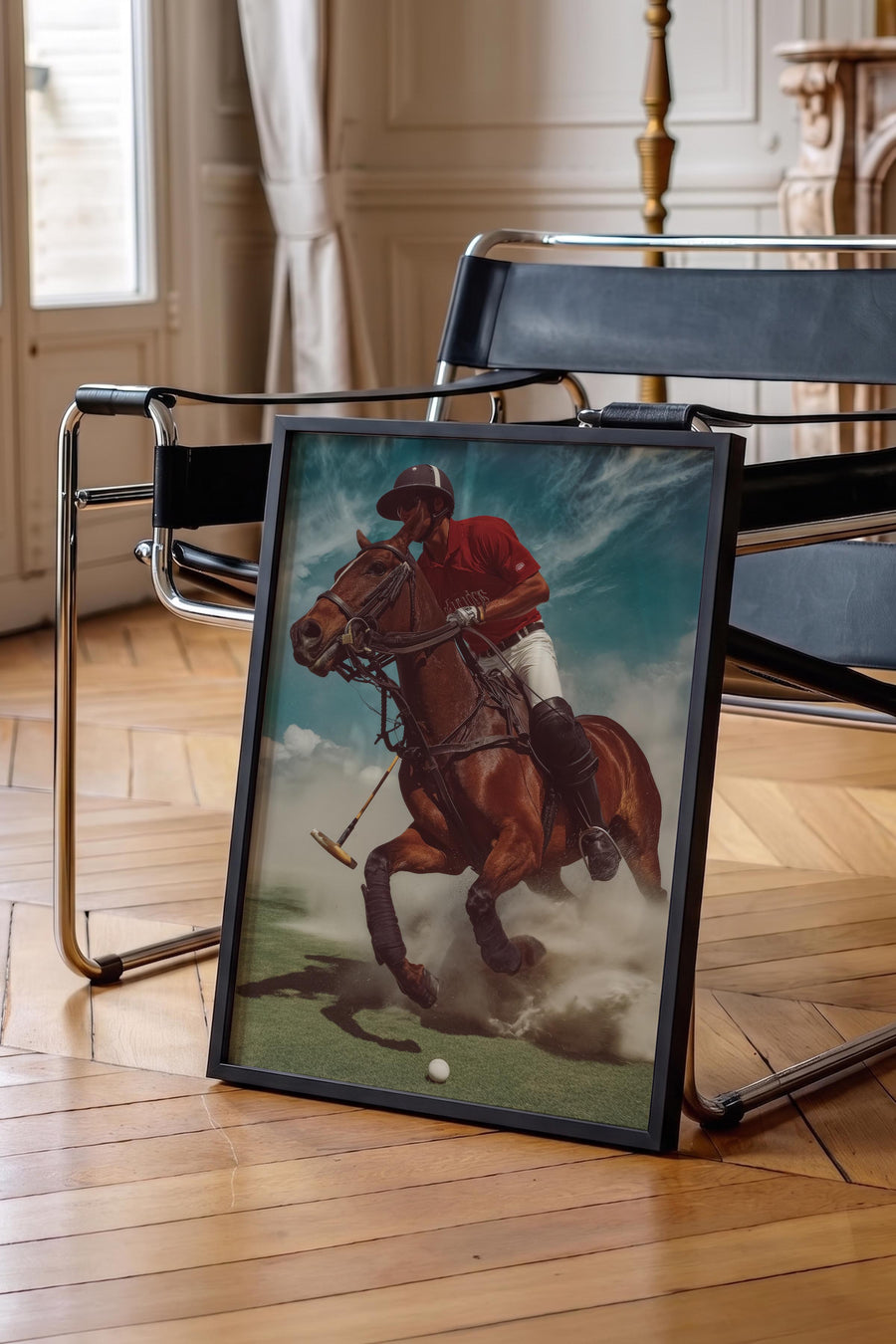 Polo Oyuncusu Old Money Poster – Siyah Çerçeveli Tablo