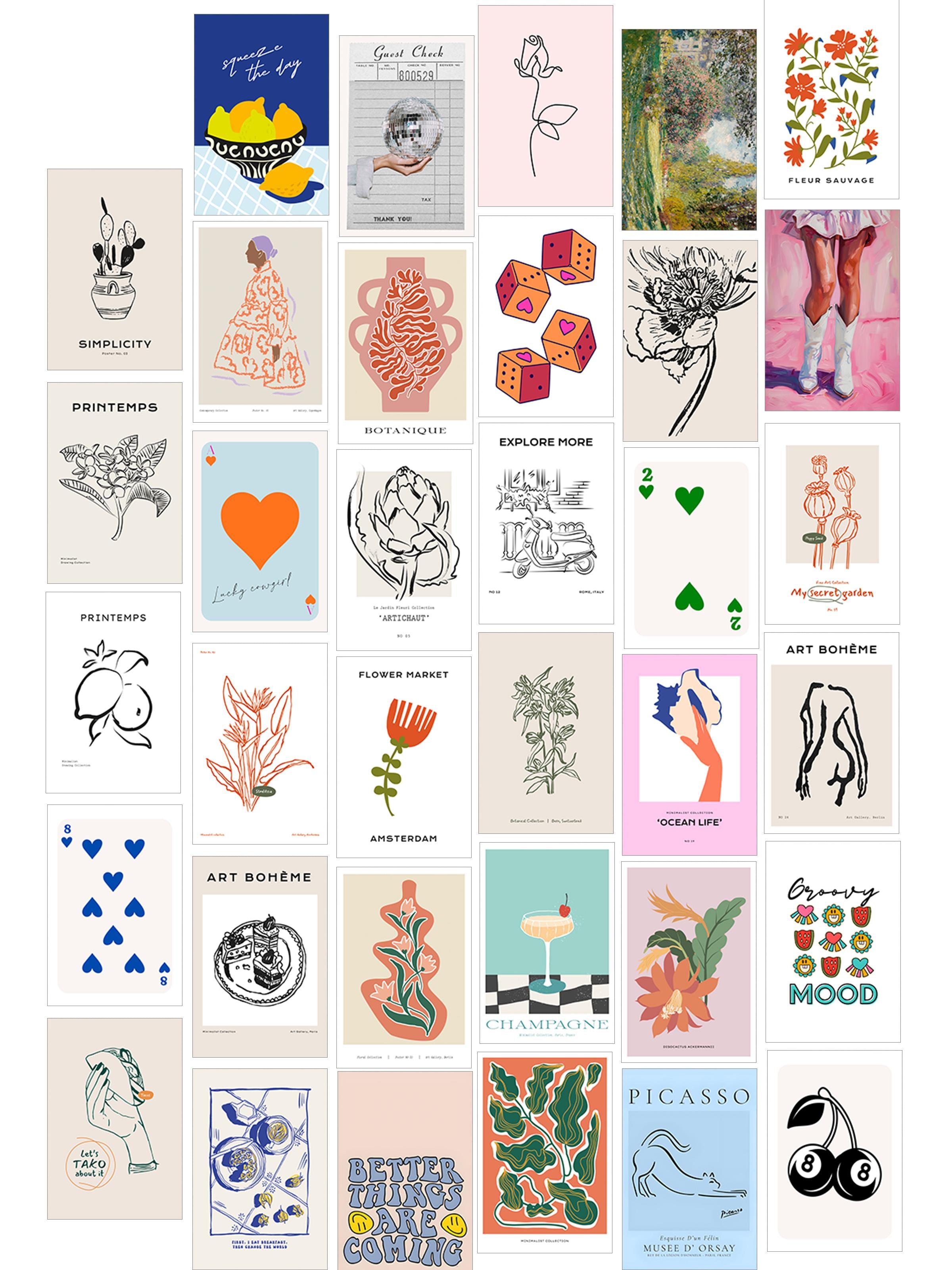 Poster Seti - Karışık Kolaj Poster Seti - 35 Adet Çerçevesiz Poster 10*15cm - Yapışkan Hediyeli
