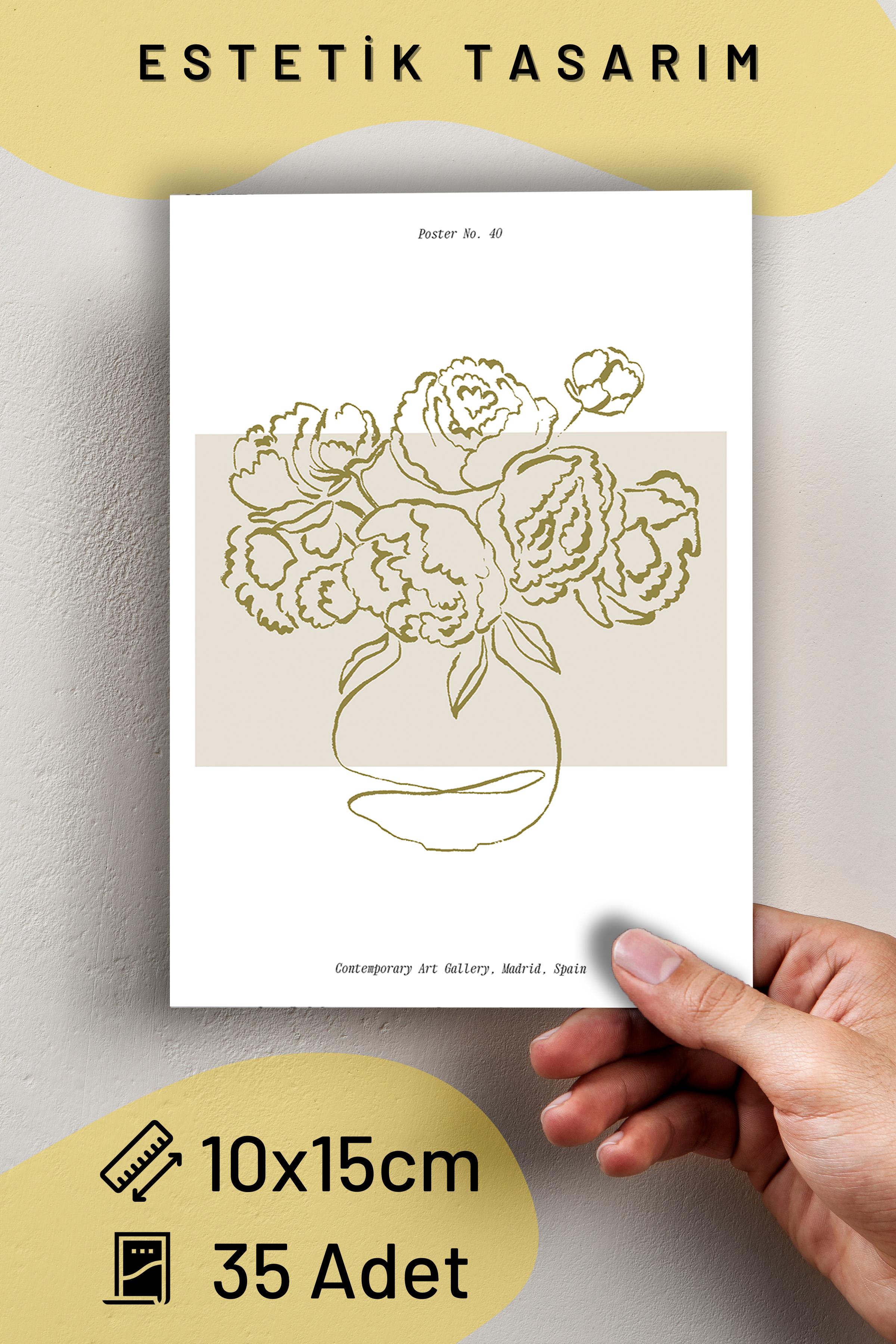 Poster Seti - Karışık Kolaj Poster Seti - 35 Adet Çerçevesiz Poster 10*15cm - Yapışkan Hediyeli