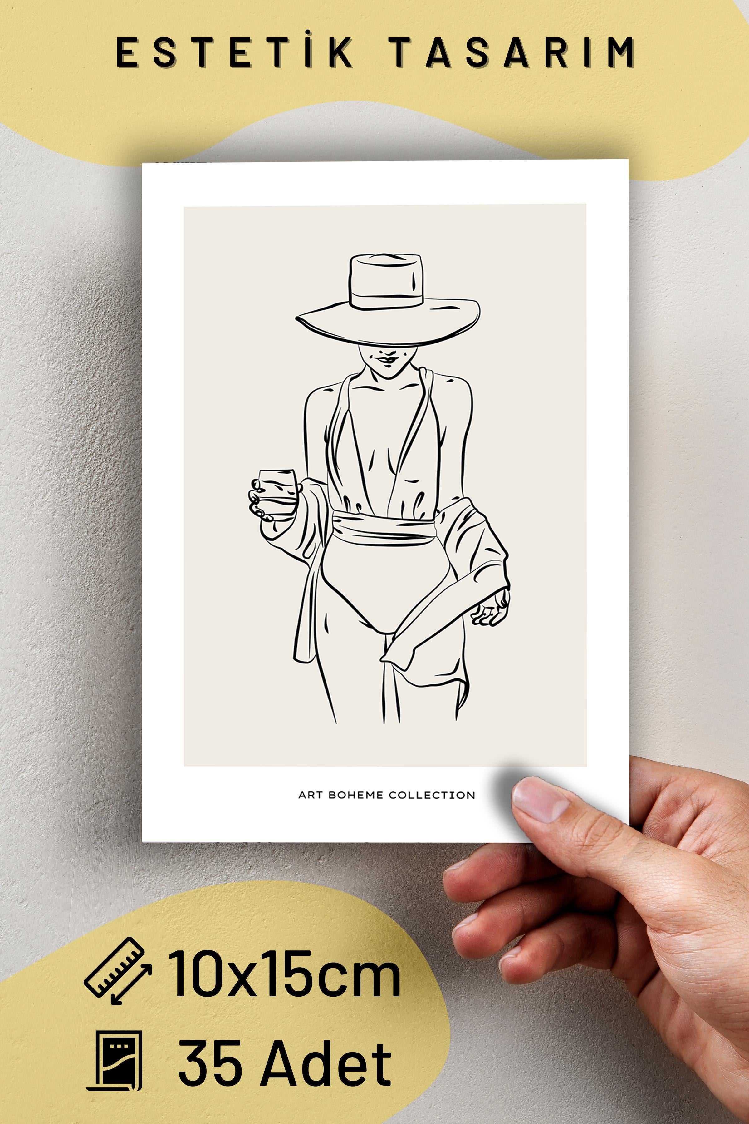 Poster Seti - Karışık Kolaj Poster Seti - 35 Adet Çerçevesiz Poster 10*15cm - Yapışkan Hediyeli