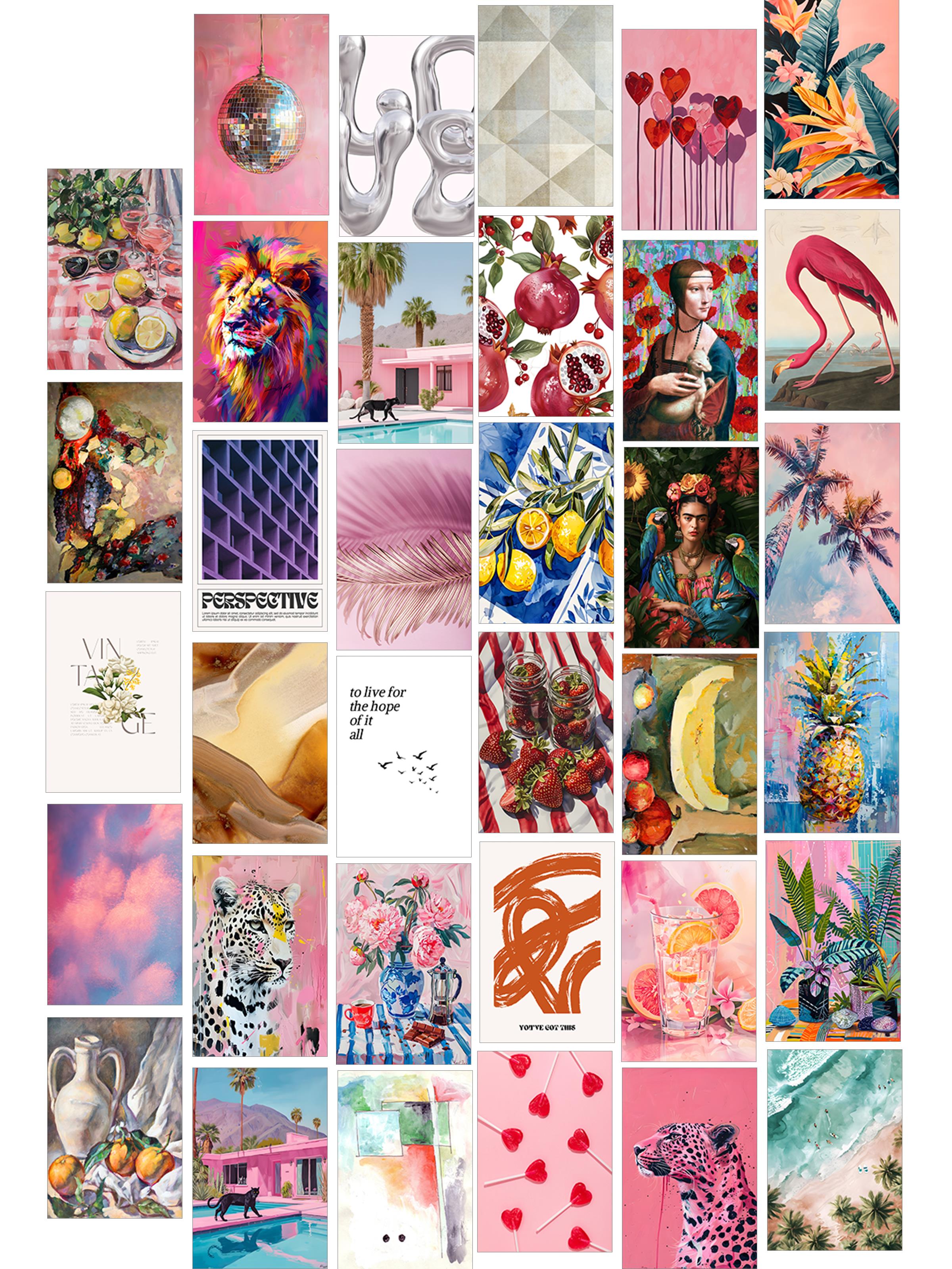 Poster Seti - Karışık Kolaj Poster Seti - 35 Adet Çerçevesiz Poster 10*15cm - Yapışkan Hediyeli