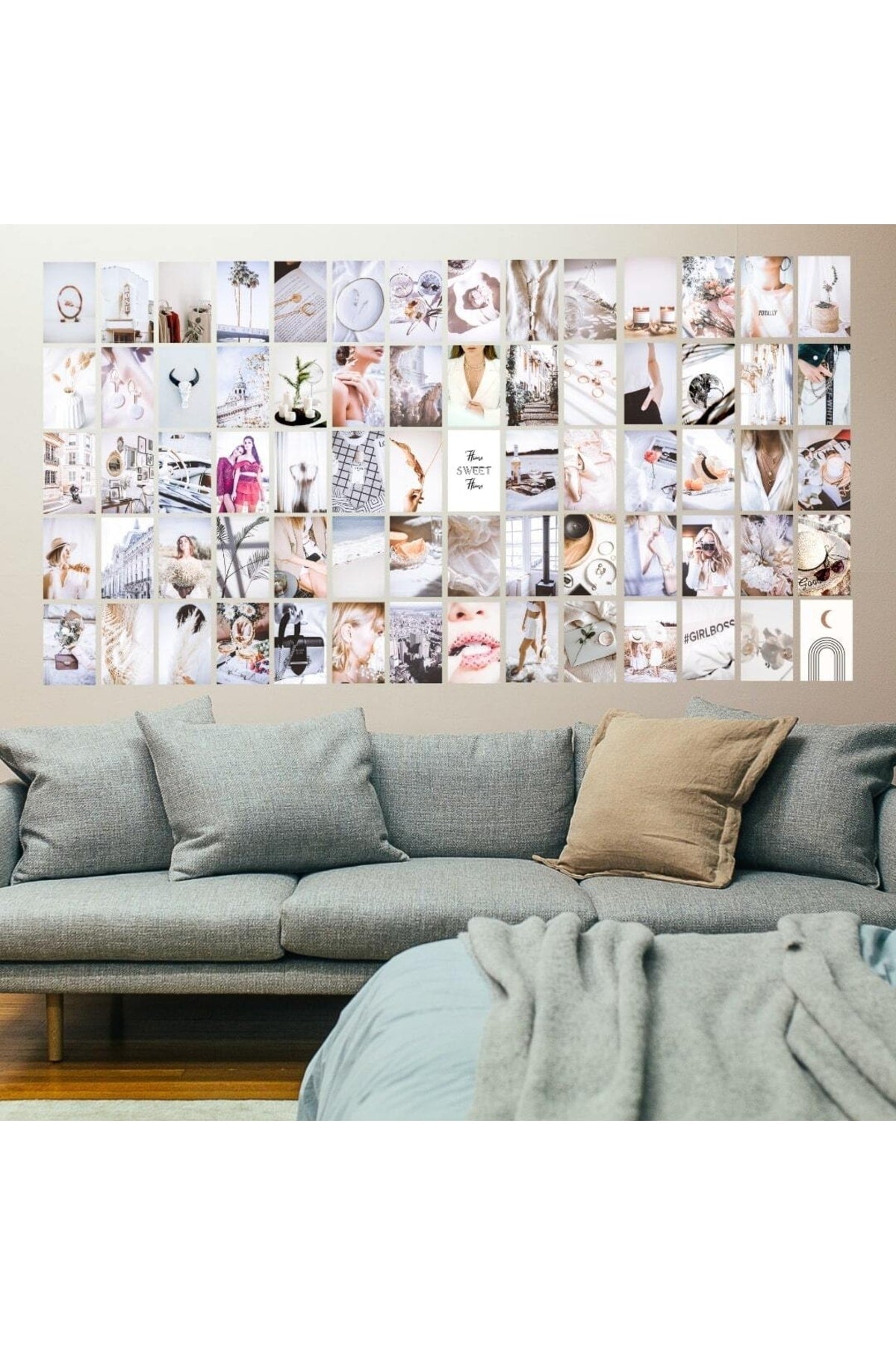 Poster Seti, Poster Kolaj Seti, Arkası Yapışkanlı 70 Adet, Beyaz Poster Seti, Modern Poster Seti