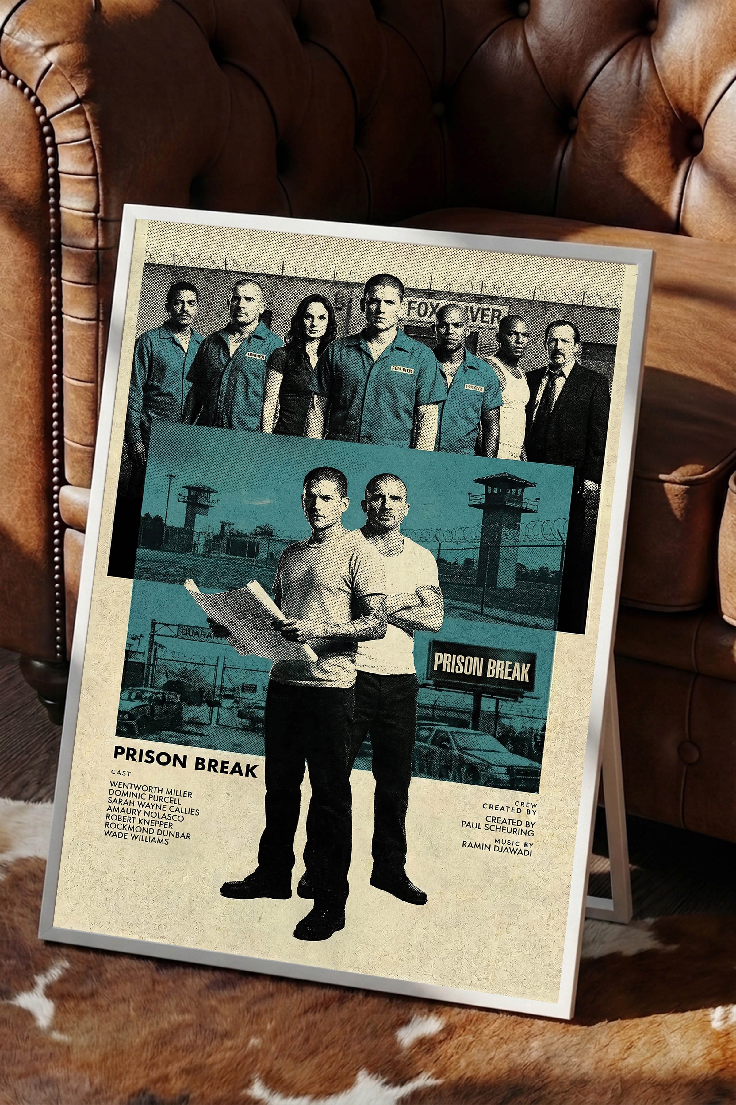 Prison Break Beyaz Çerçeveli Poster, Sinema ve Dizi Tablo, Film Dizi Afişleri NO:112773