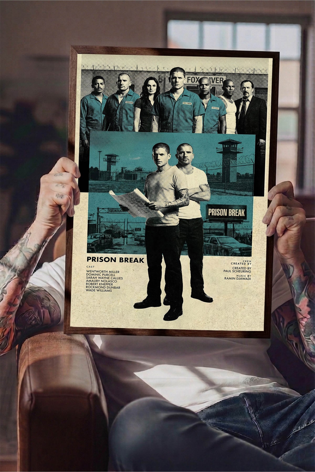 Prison Break Poster – Kahverengi Çerçeveli Tablo