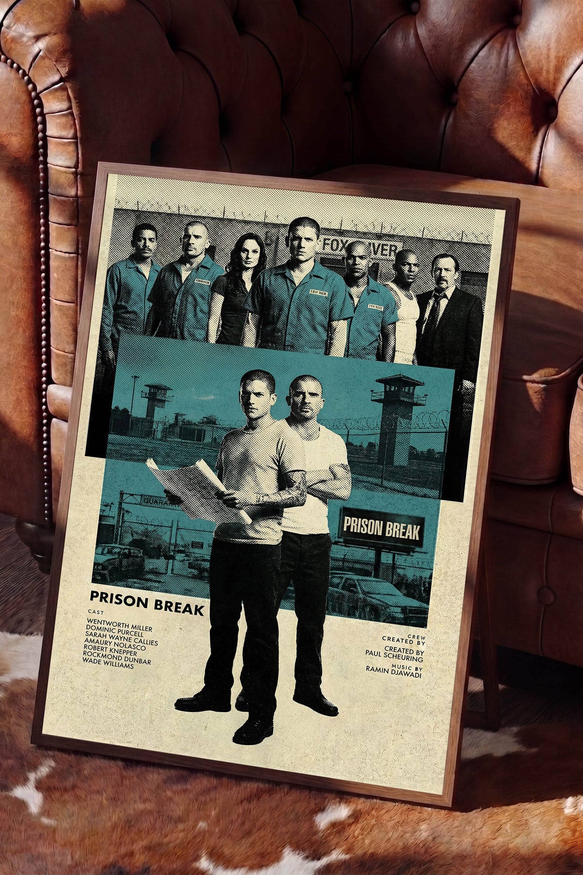 Prison Break Poster – Kahverengi Çerçeveli Tablo