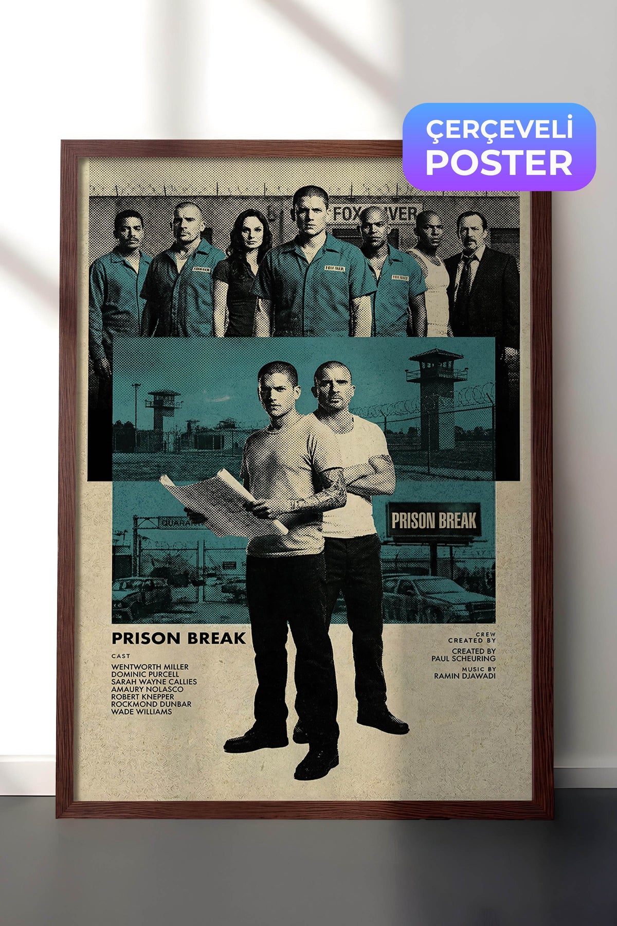 Prison Break Poster – Kahverengi Çerçeveli Tablo