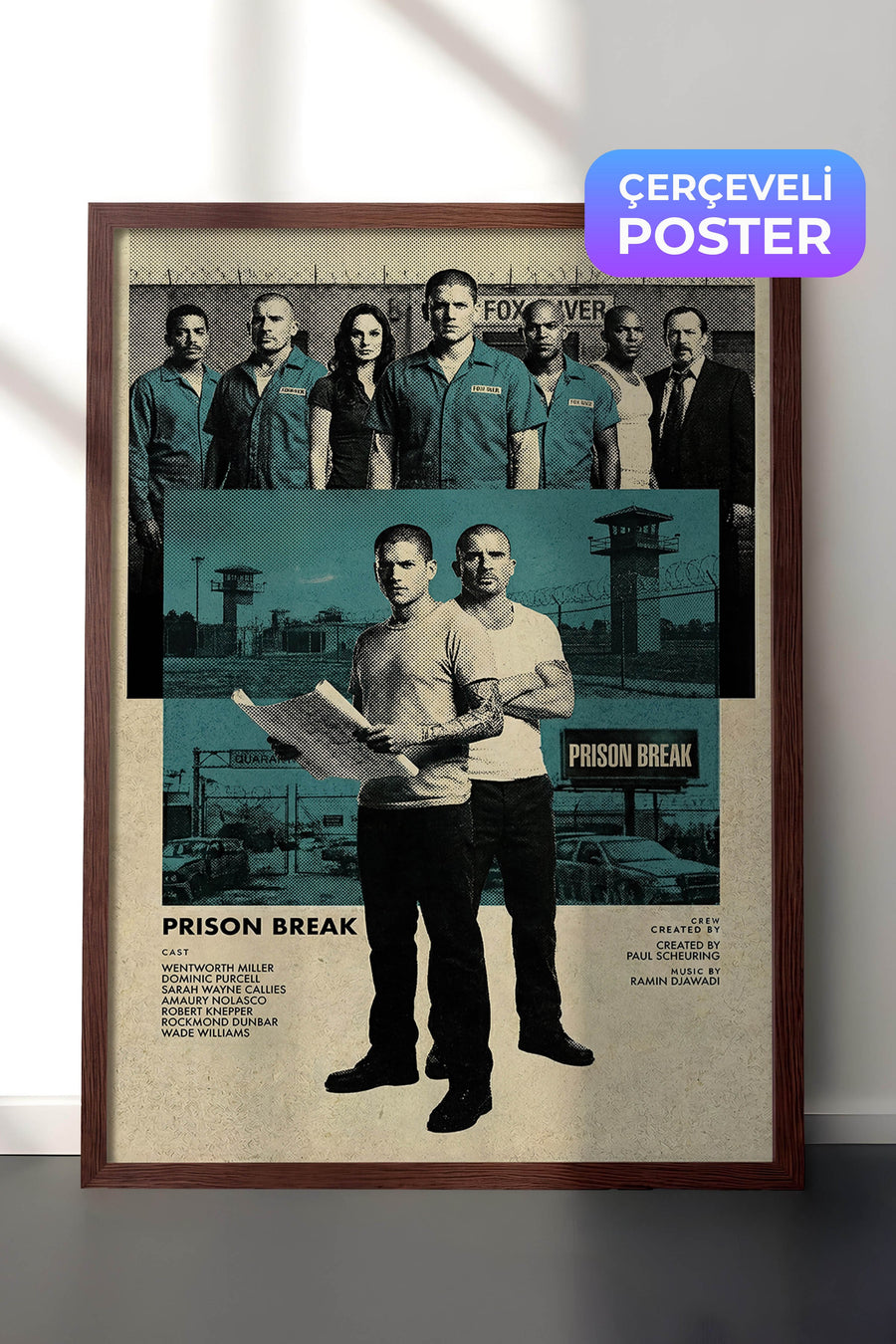 Prison Break Poster – Kahverengi Çerçeveli Tablo