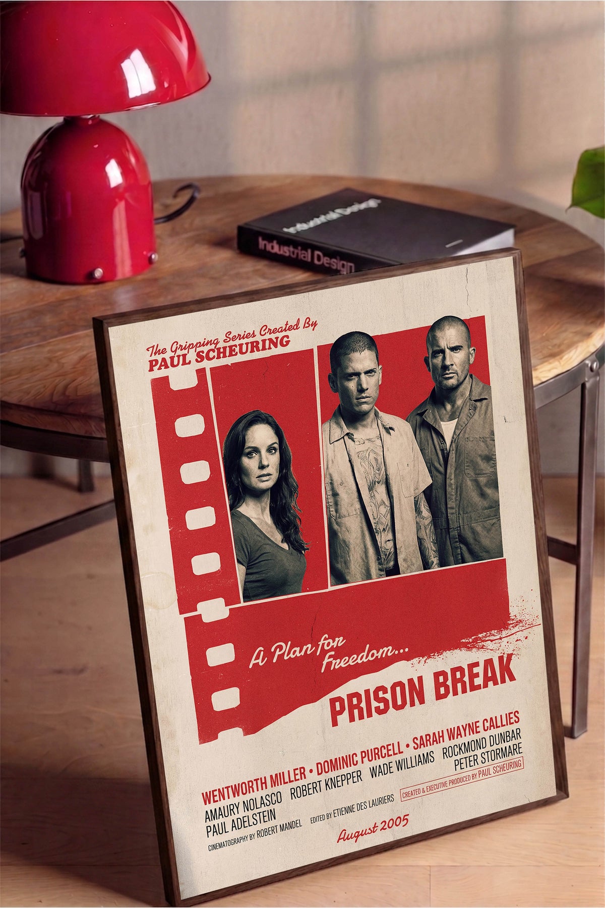 Prison Break Kahverengi Çerçeveli Poster, Sinema ve Dizi Tablo, Film Dizi Afişleri NO:112849