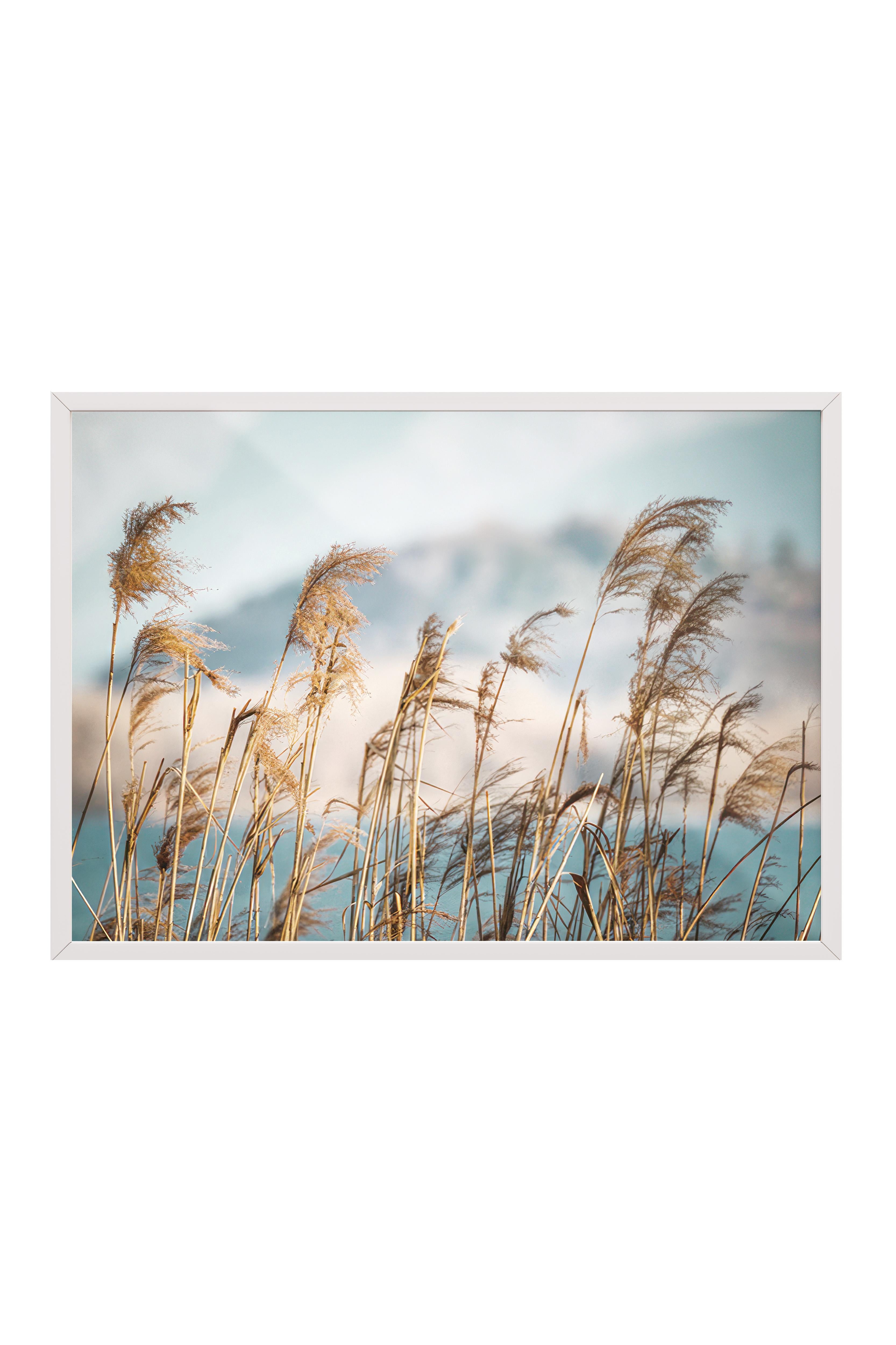 Reeds by the Lake Çerçeveli Tablo, Beyaz Çerçeve ve Poster, Duvar Tablosu Comfort Serisi NO:108444