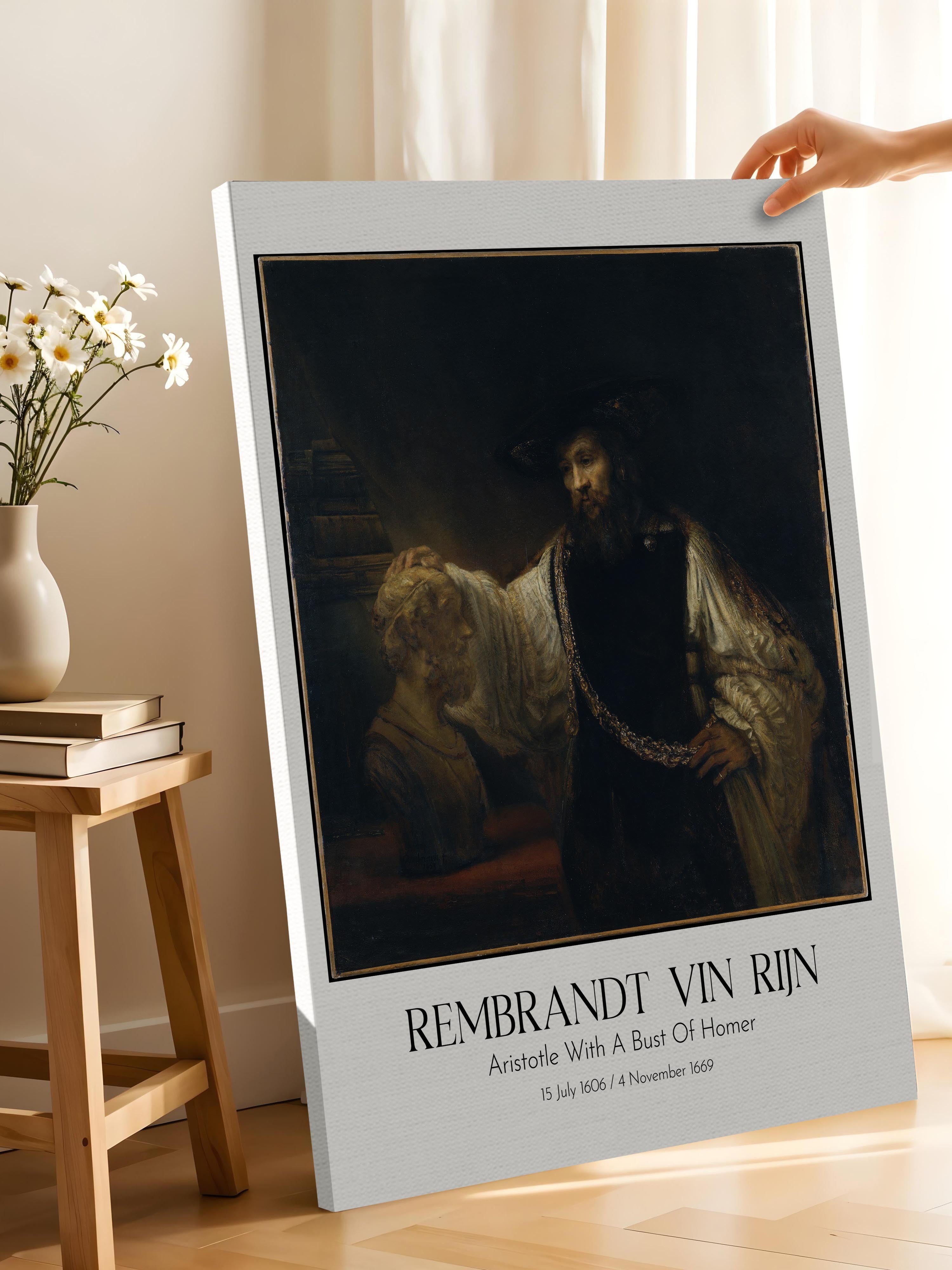 Rembrandt Vin Rijn - Aristotle With A Bust Of Homer, Kanvas Tablo, Sanat Serisi NO:112384