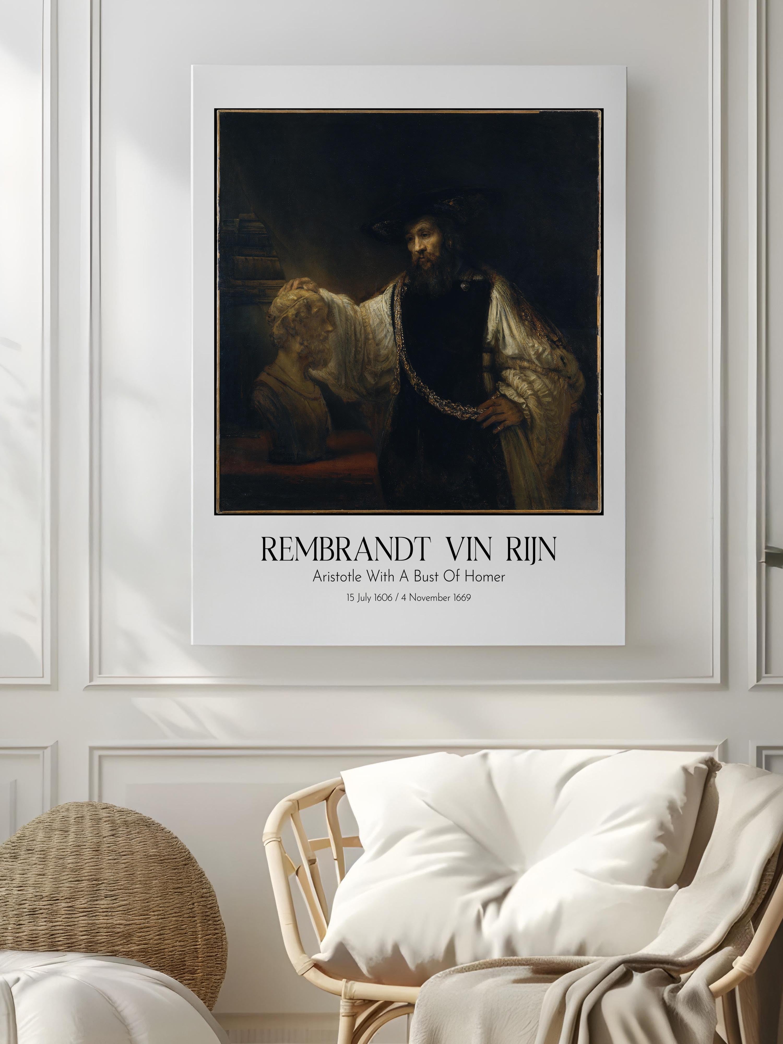 Rembrandt Vin Rijn - Aristotle With A Bust Of Homer, Kanvas Tablo, Sanat Serisi NO:112384