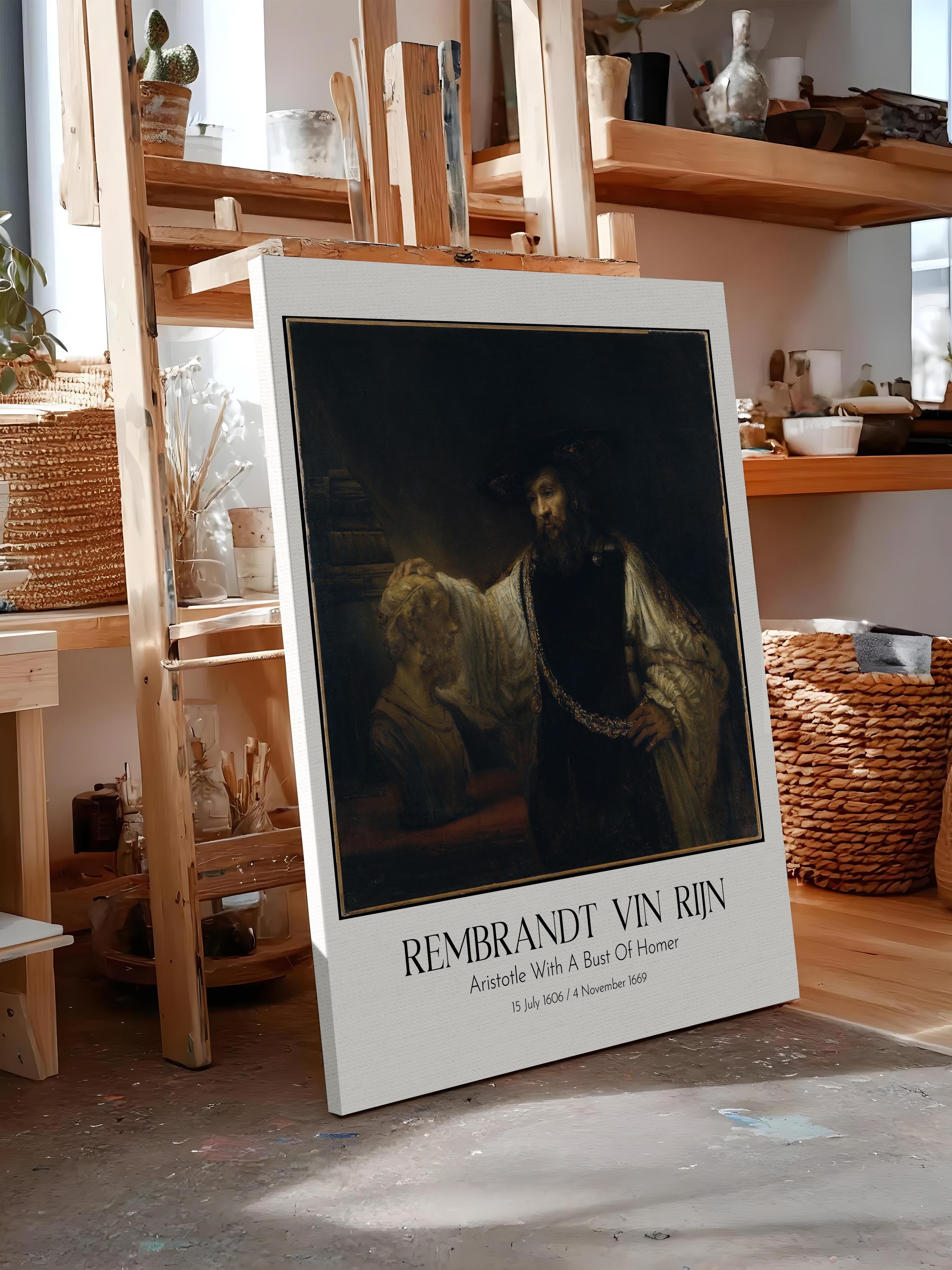 Rembrandt Vin Rijn - Aristotle With A Bust Of Homer, Kanvas Tablo, Sanat Serisi NO:112384