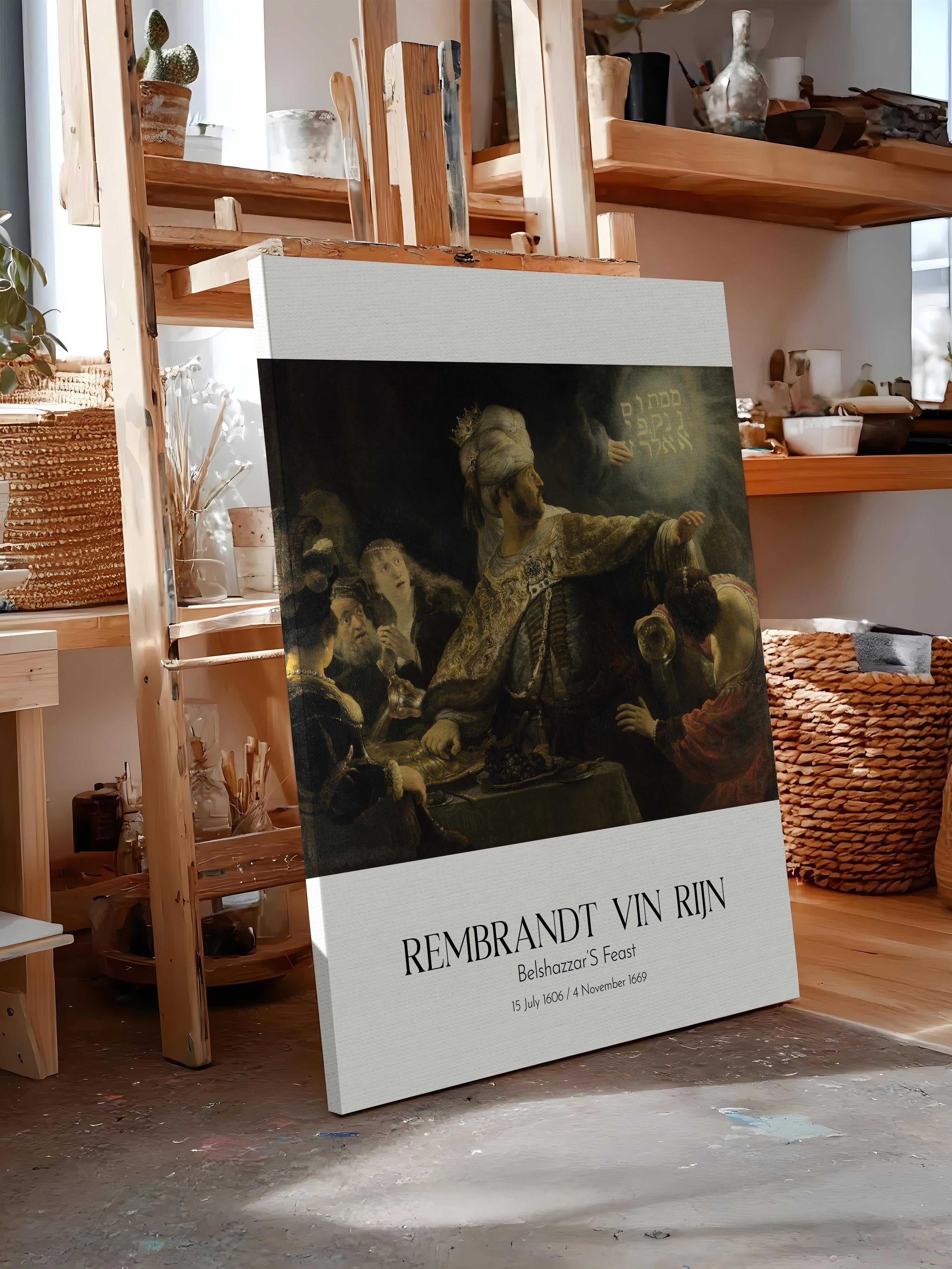 Rembrandt Vin Rijn - Belshazzar'S Feast, Kanvas Tablo, Sanat Serisi NO:112386