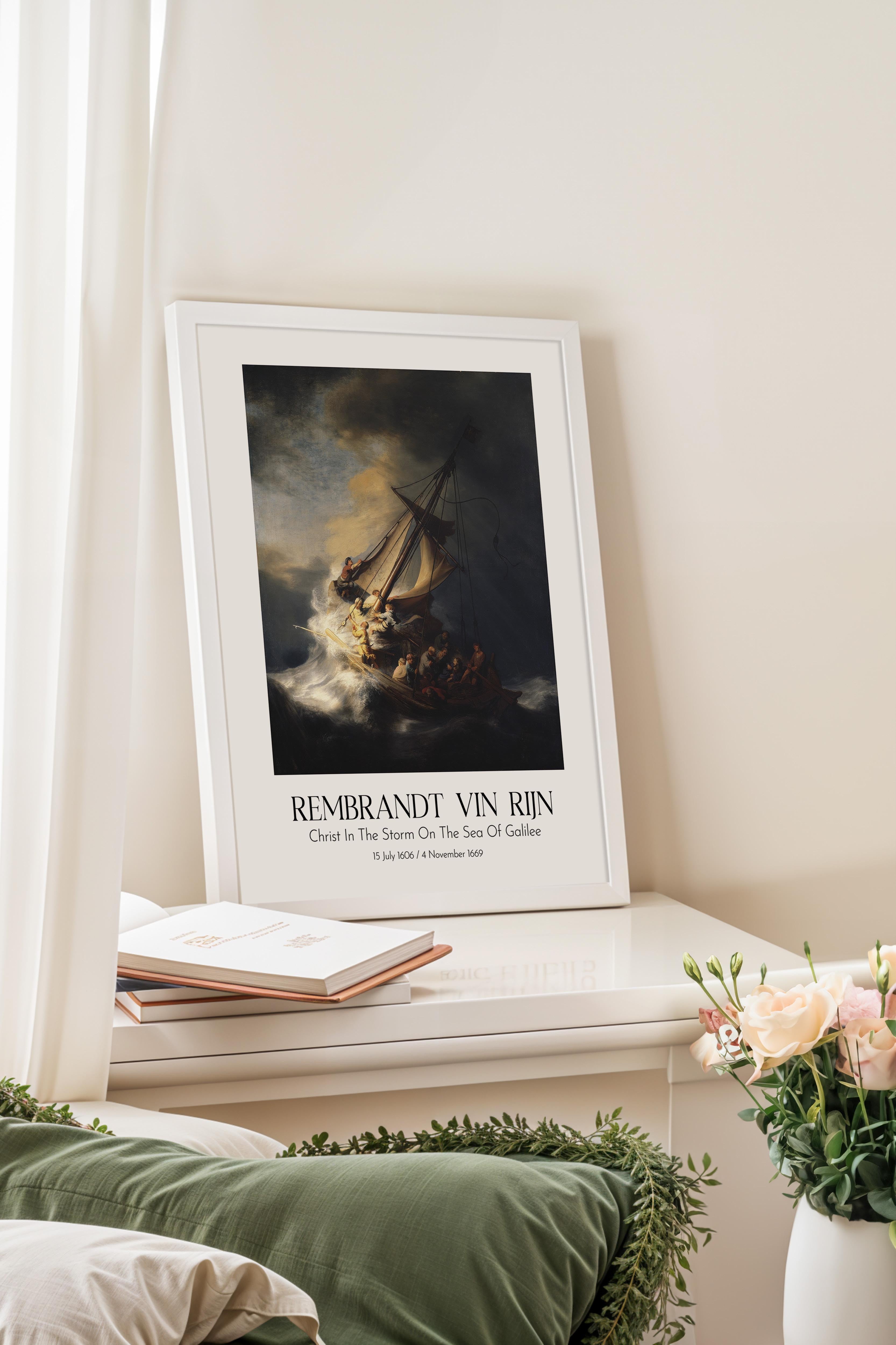 Rembrandt Vin Rijn, Beyaz Çerçeveli Tablo, Sanat Serisi NO:112387
