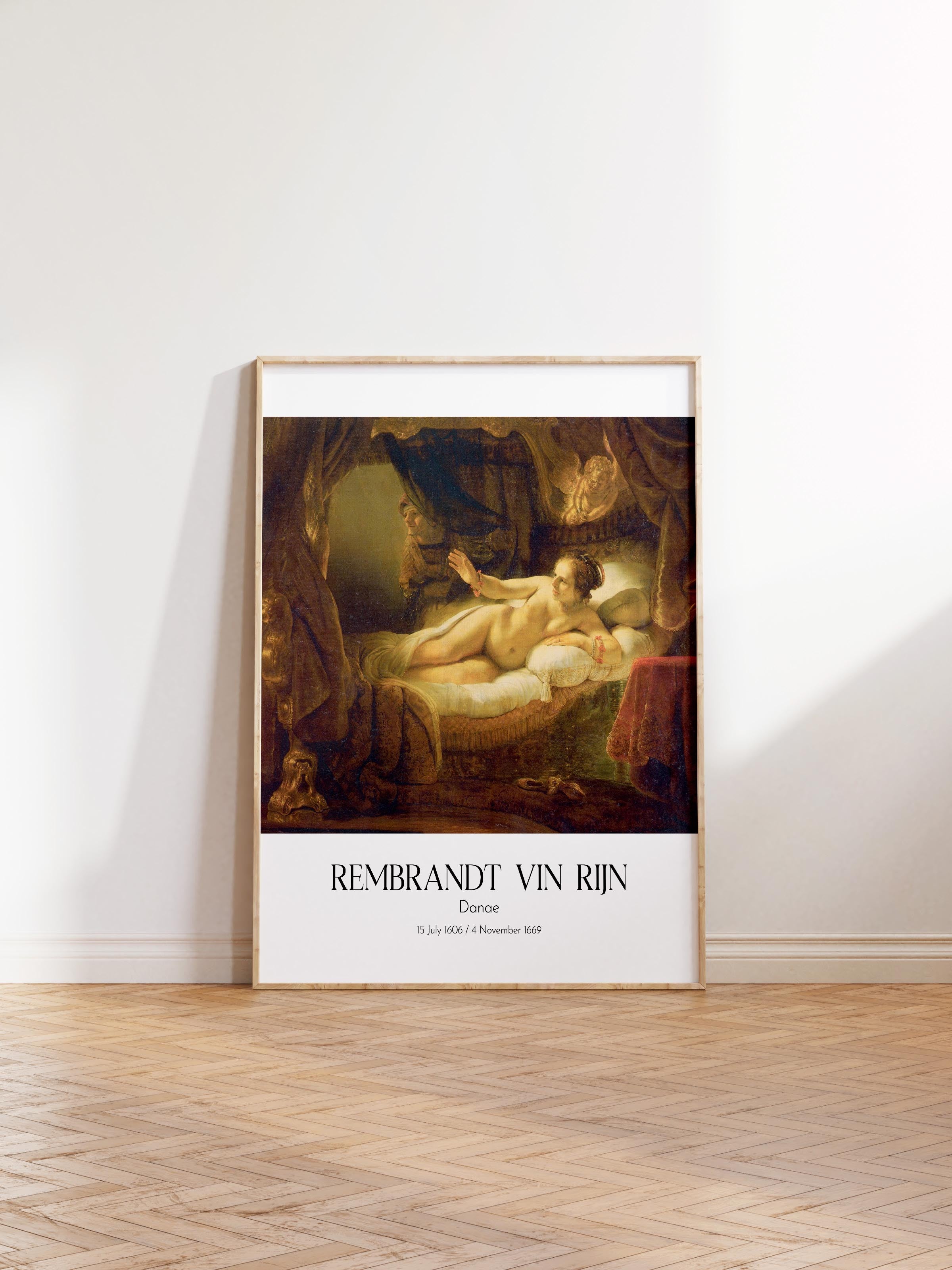 Rembrandt Vin Rijn - Danae, Ahşap Çerçeveli Tablo, Sanat Serisi NO:112388