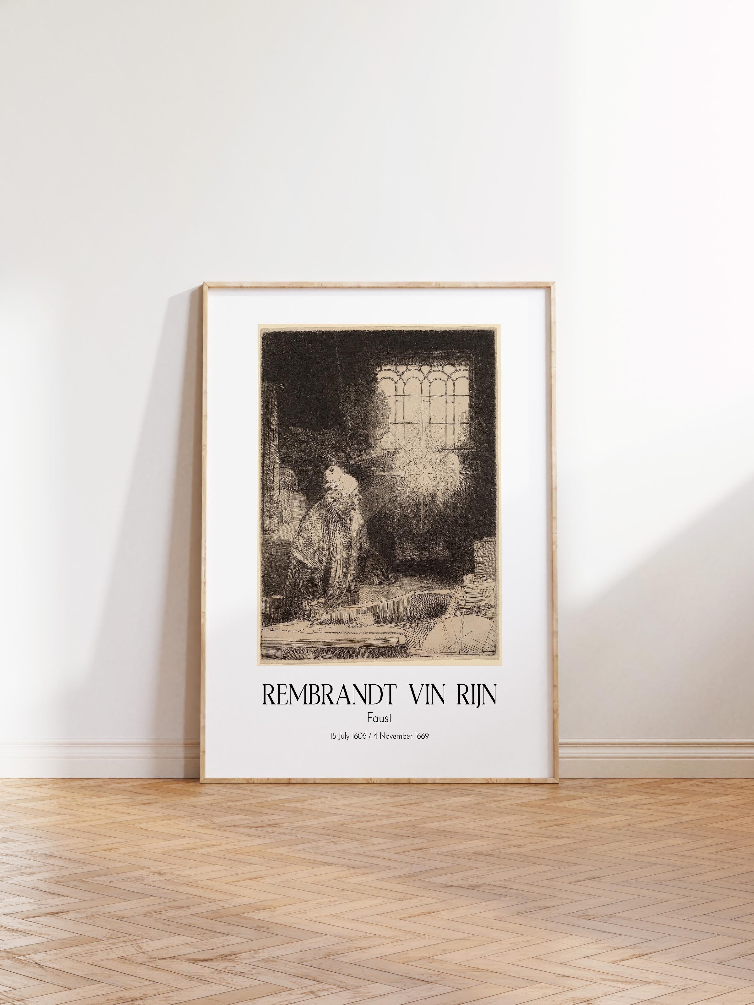 Rembrandt Vin Rijn - Faust, Ahşap Çerçeveli Tablo, Sanat Serisi NO:112389